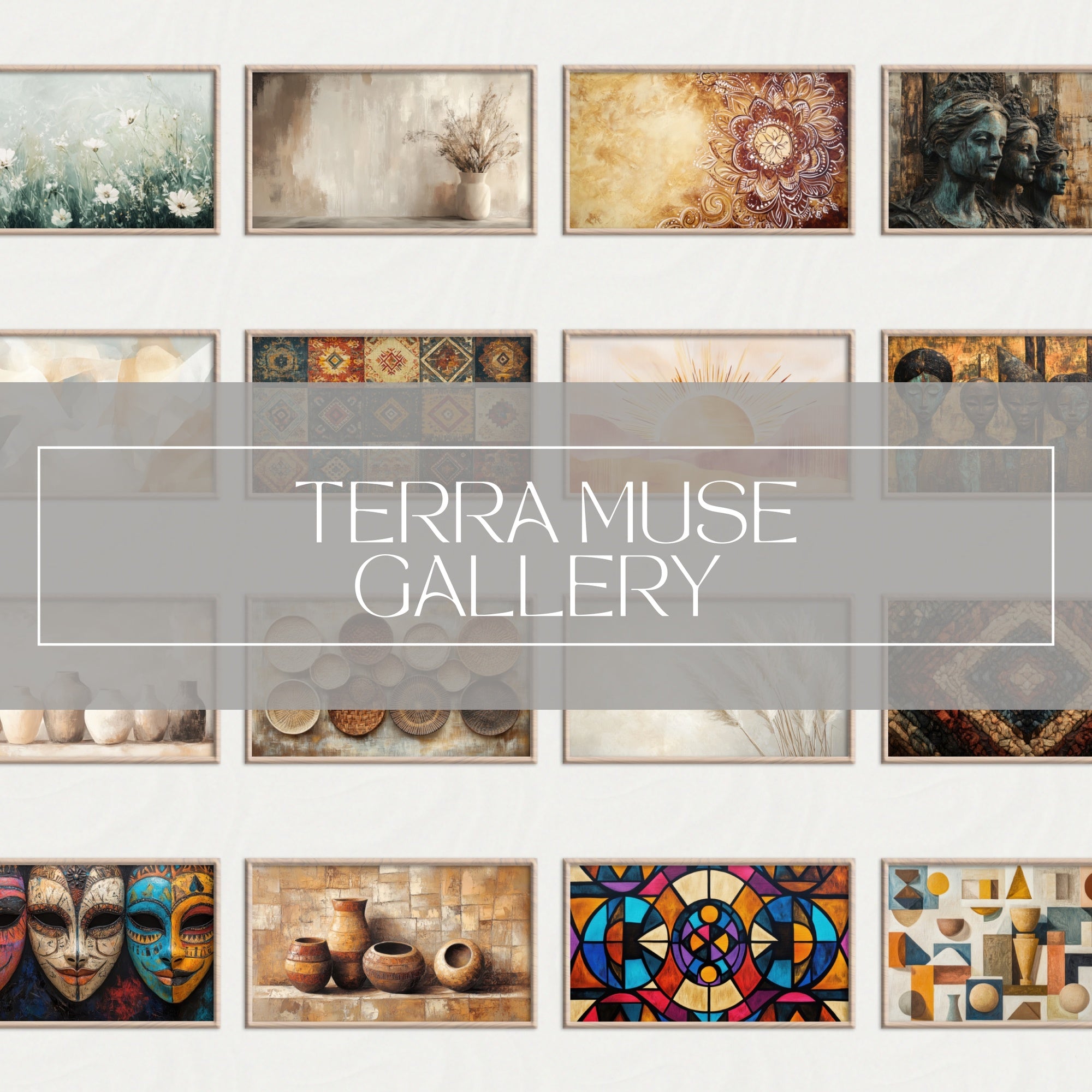 101 Boho Frame TV Art Set - digital download for Samsung Frame TV, curated bohemian wall art by Gallery Flair