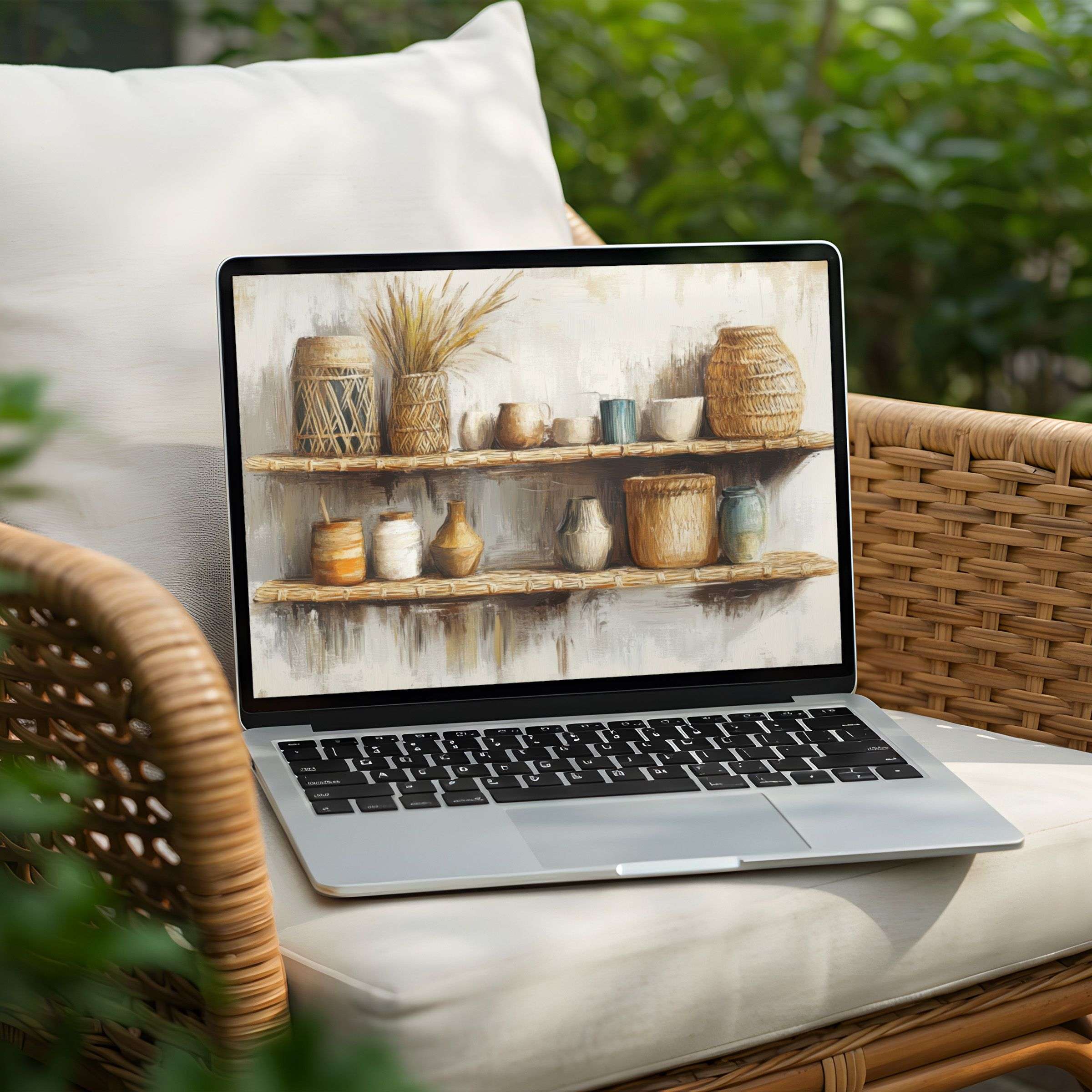 Elegant desktop background with earthy tones on a Laptop inspires calm and mindfulness Instant download for PC users seeking peace