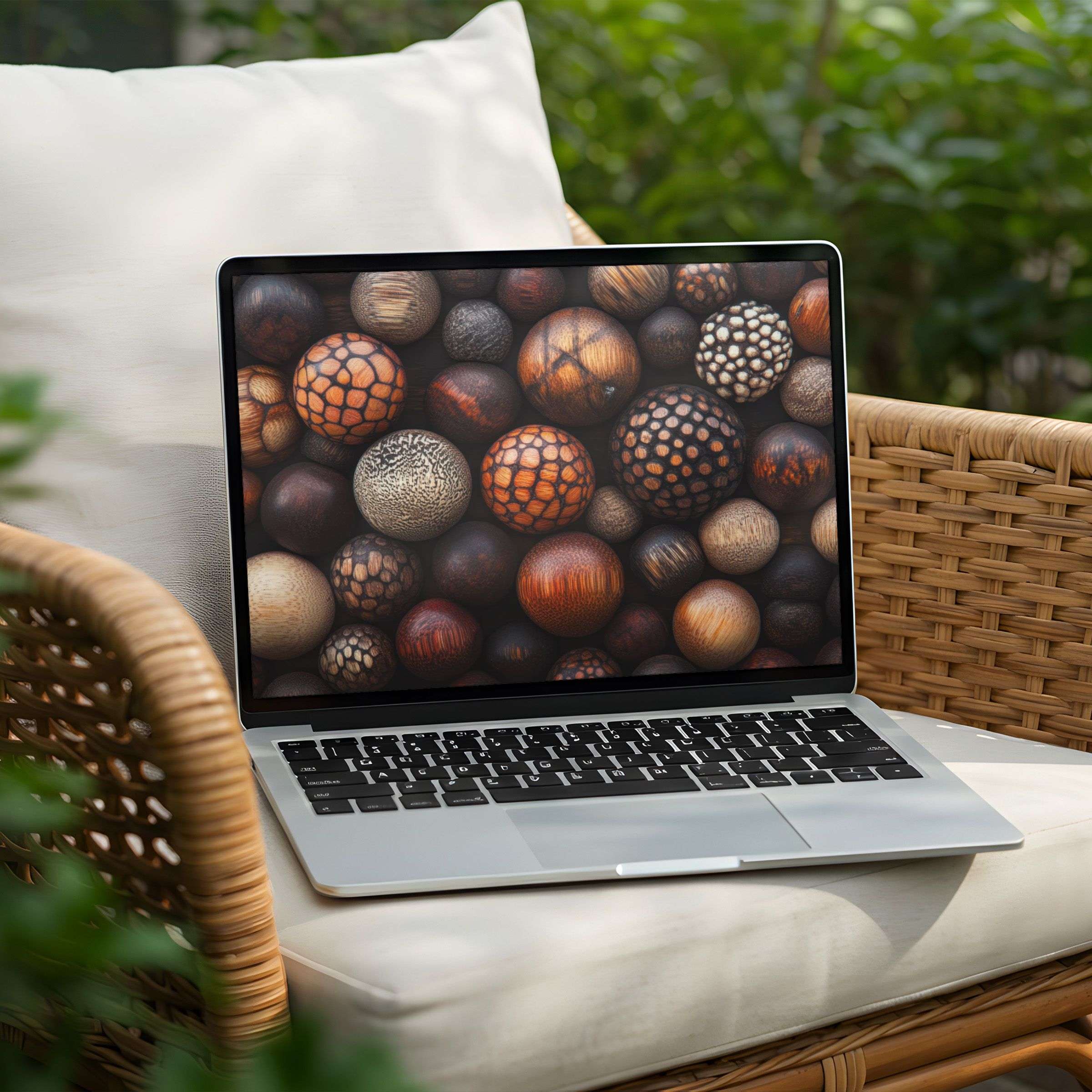 Elegant desktop background with a serene pattern of textured spheres, perfect for PC and Laptop instant download, inspiring calm