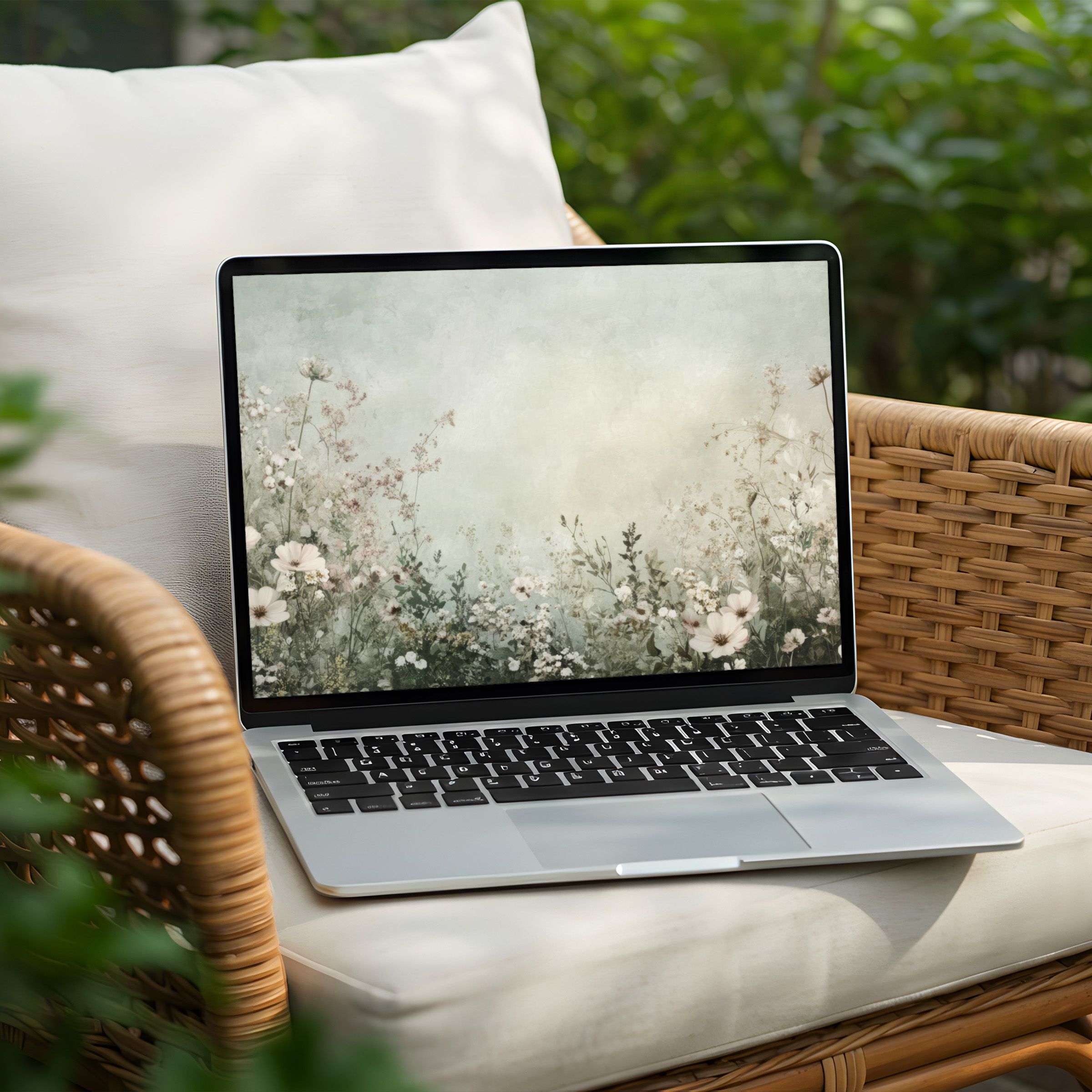Elegant floral desktop background for PC or Laptop offers instant download inspiring mindful calm and sustainable aesthetics