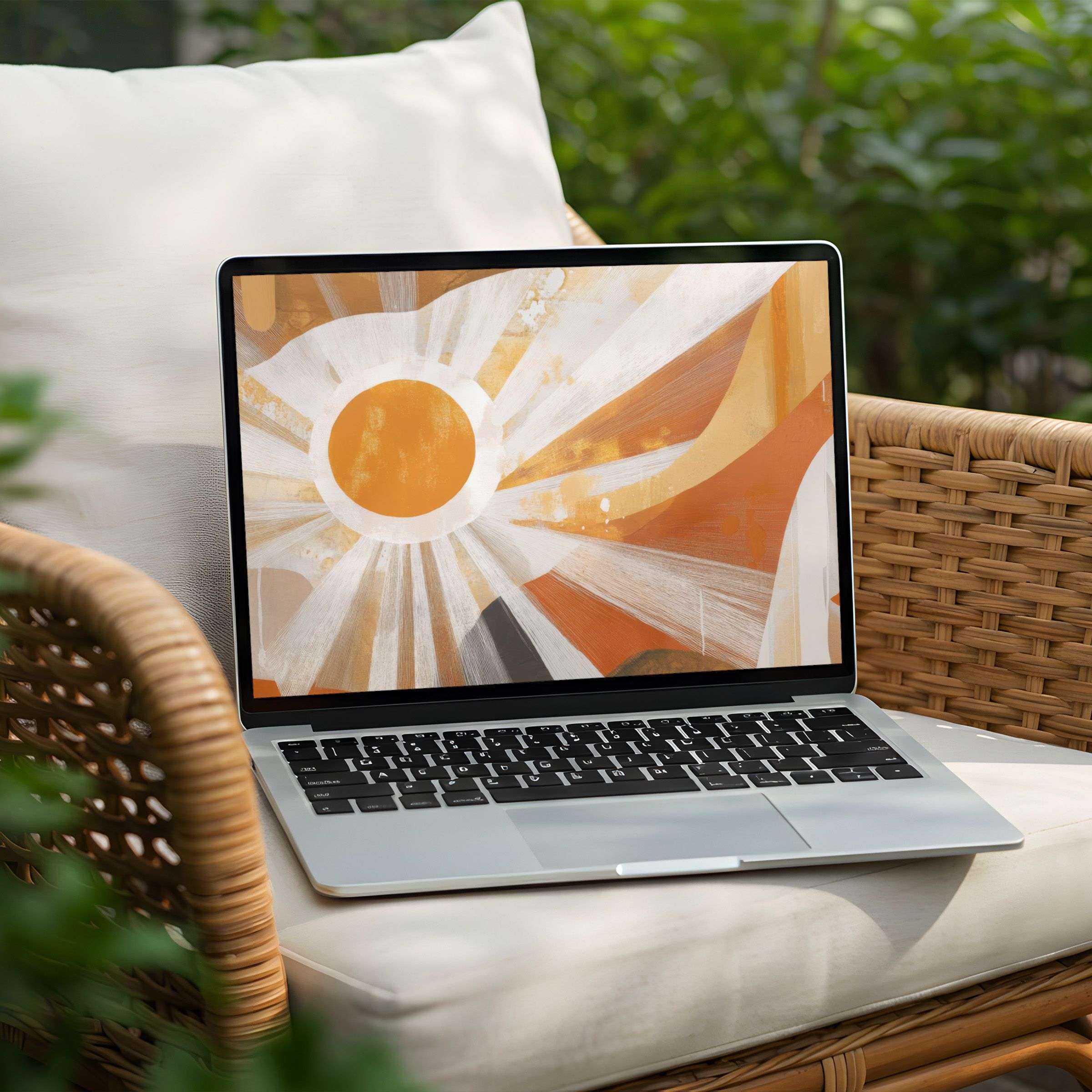 Elegant abstract art on PC, perfect desktop background for Laptop users seeking inspiration and mindfulness with instant download