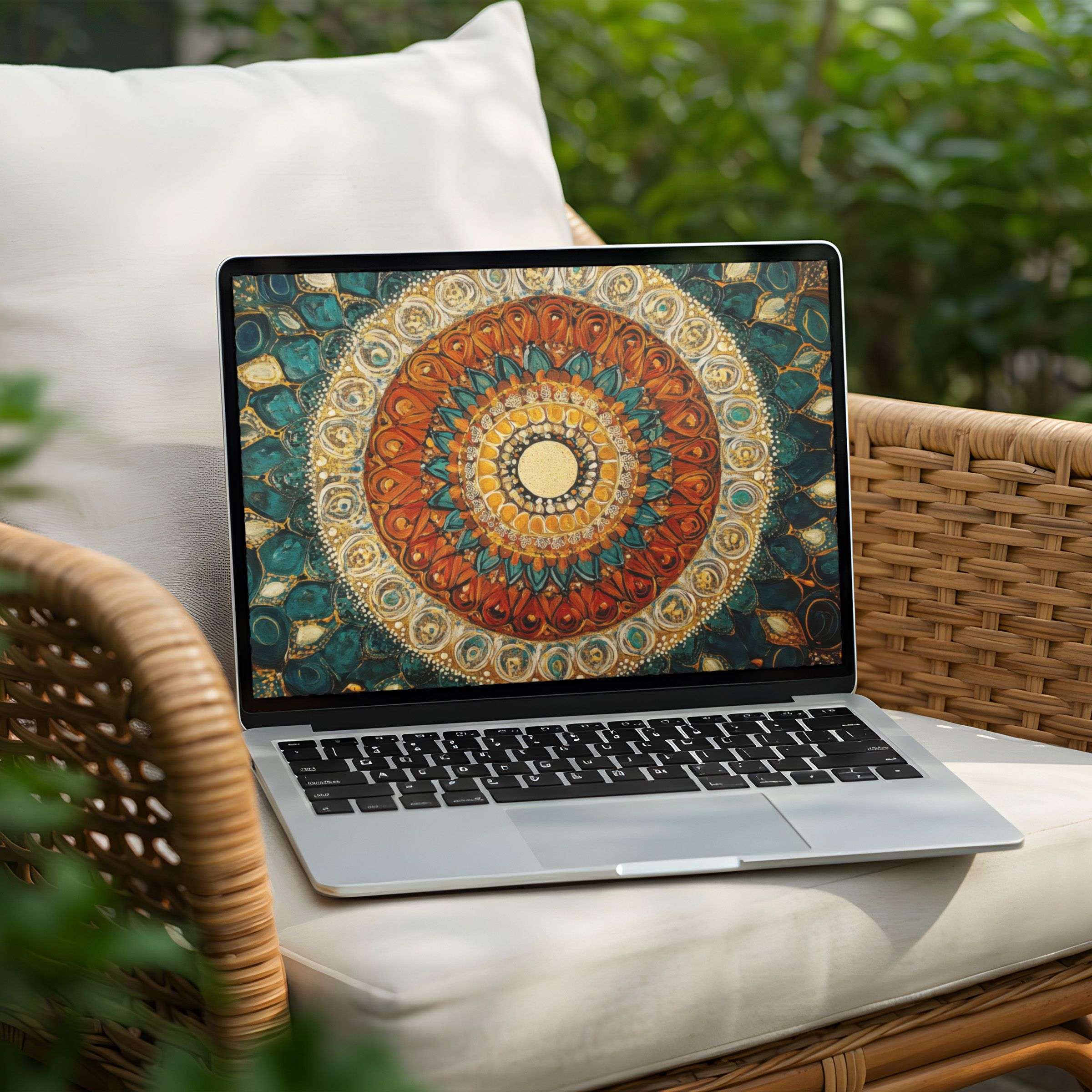 Elegant mandala desktop background for PC or Laptop, instant download for a calming and inspiring digital art experience