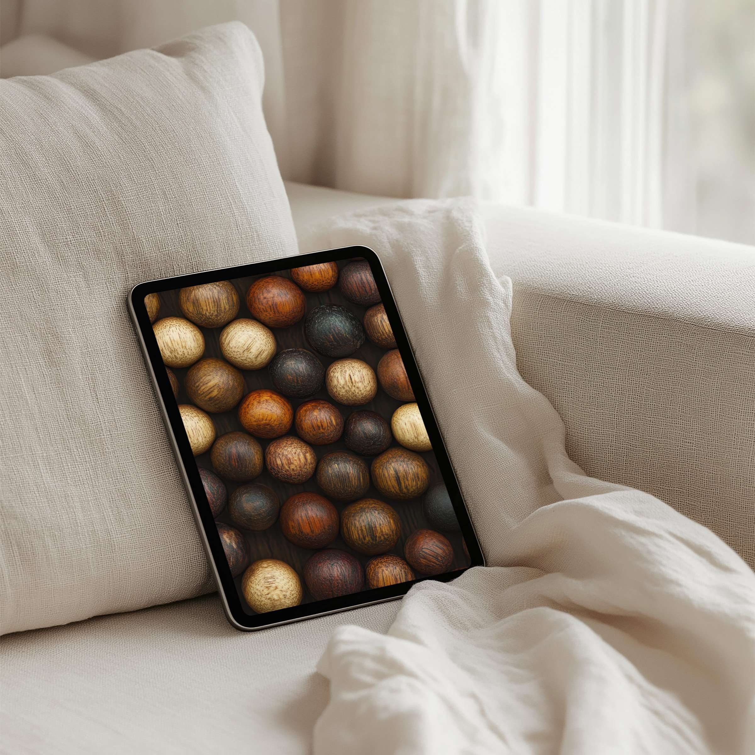 Luxurious wooden textures iPad background for instant download on any tablet brings calm elegance and mindful inspiration