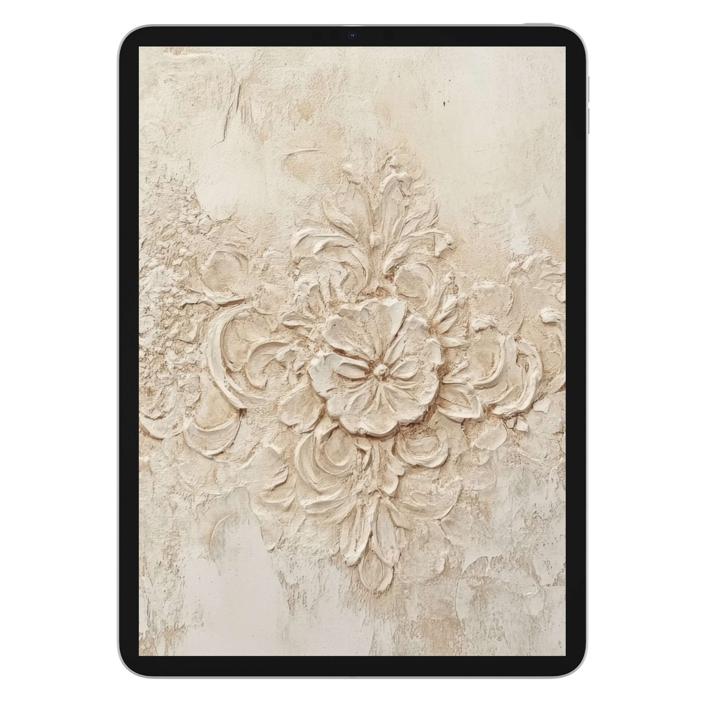 Elegant boho iPad wallpaper with textured floral design creates a calming background for any tablet digital download enthusiasts