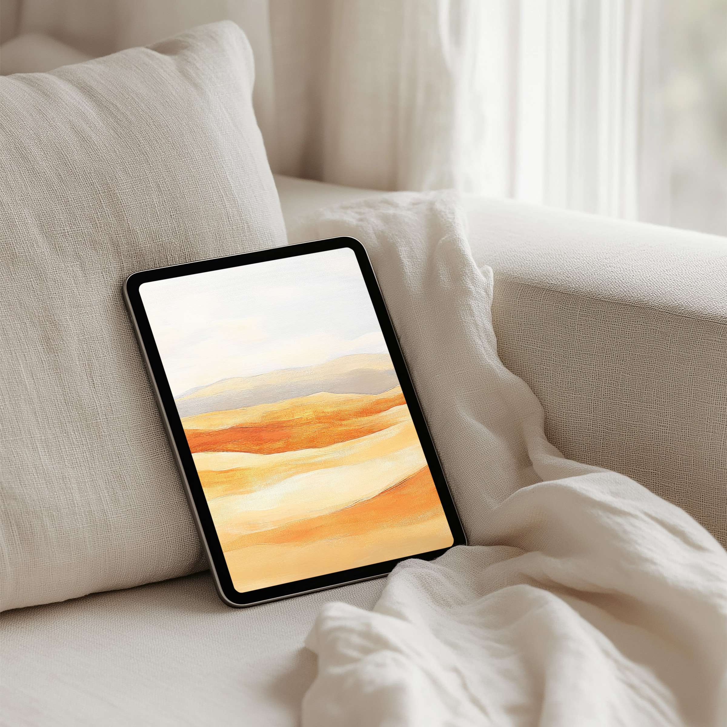 Cozy tones and serene textures for iPad background fit any tablet inspiring calm elegance with instant download for mindful escapes