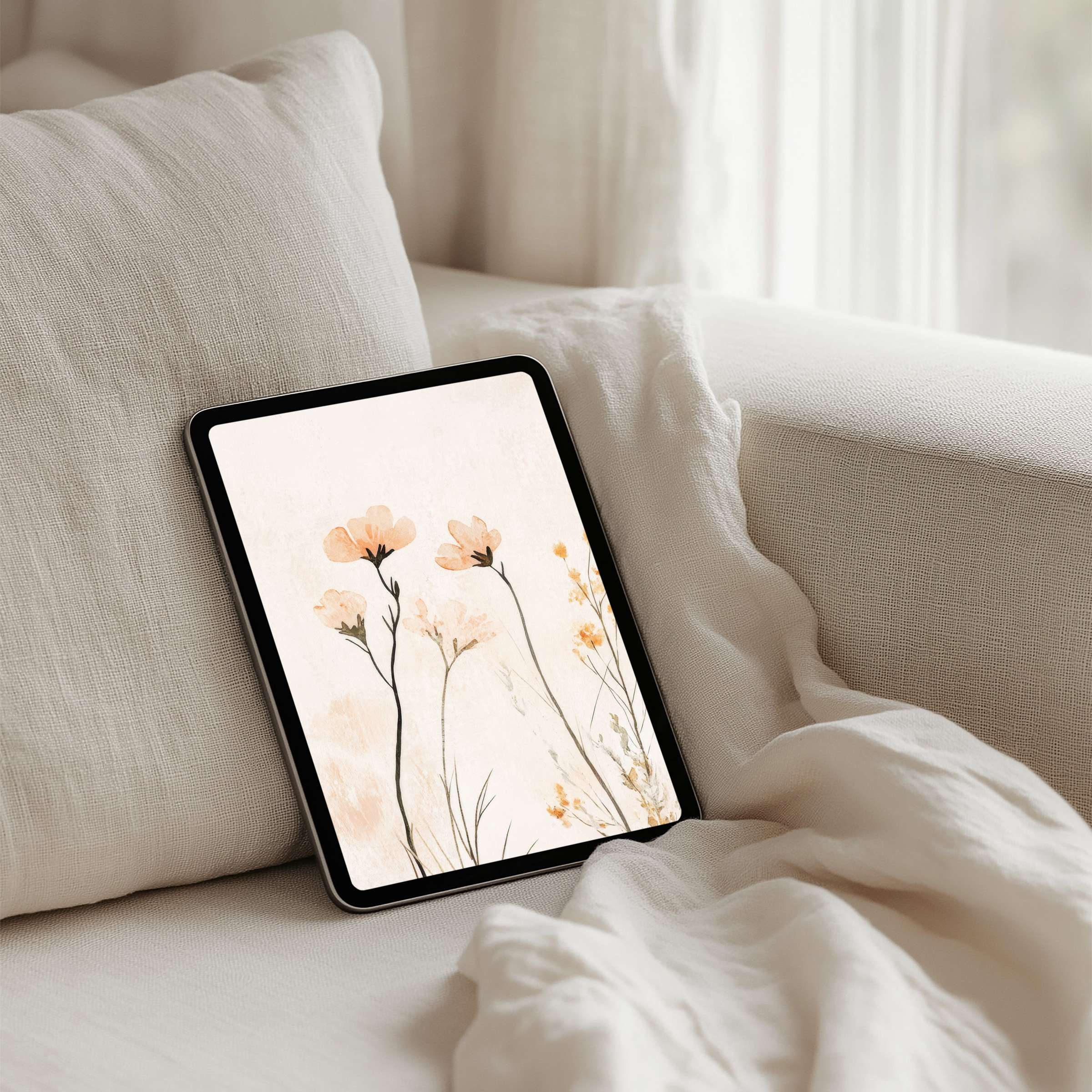 Serene floral iPad background for instant download brings calm elegance to any tablet enhancing mindfulness with artistic grace