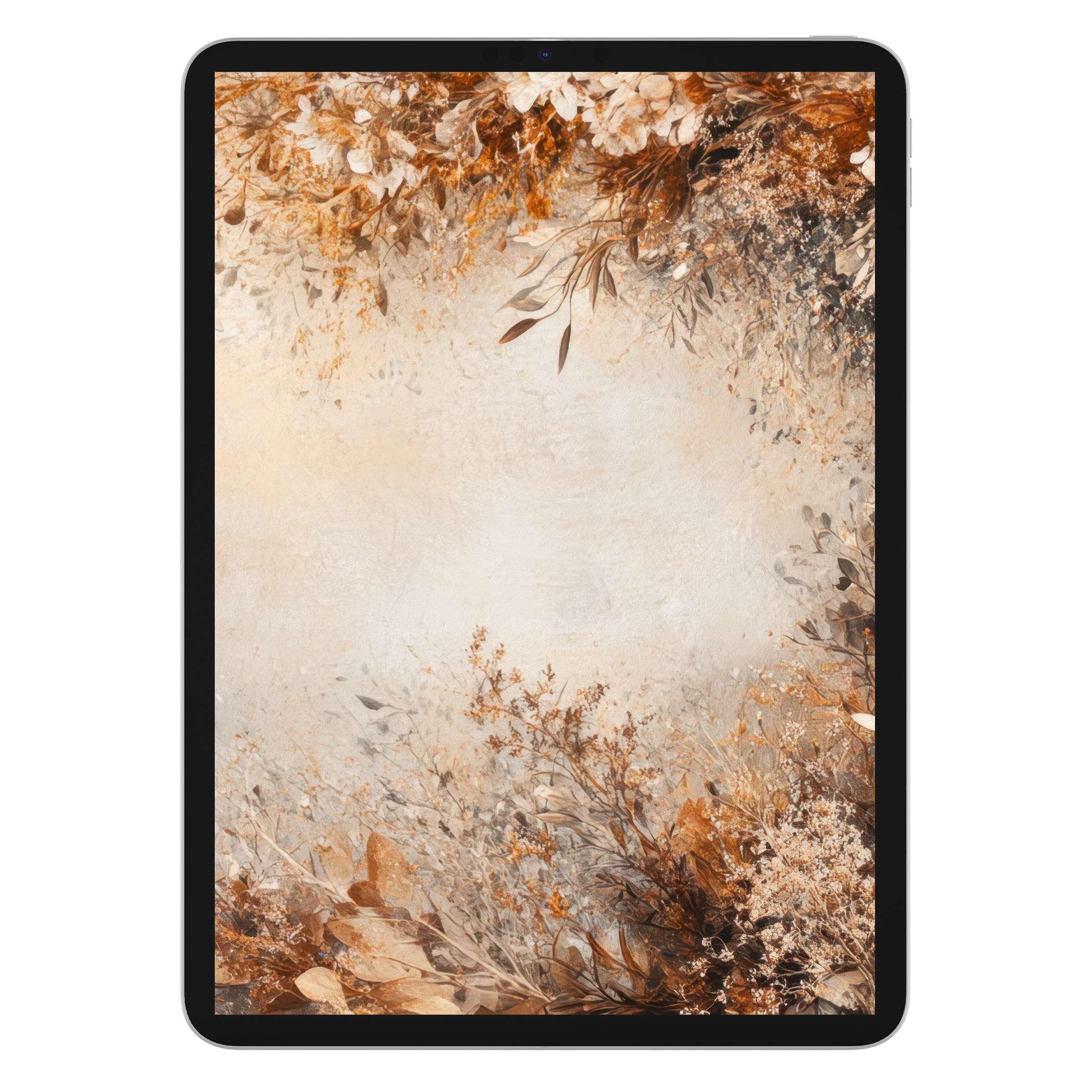 Boho iPad wallpaper with elegant earthy florals creates a calming digital download background for any tablet including Android devices