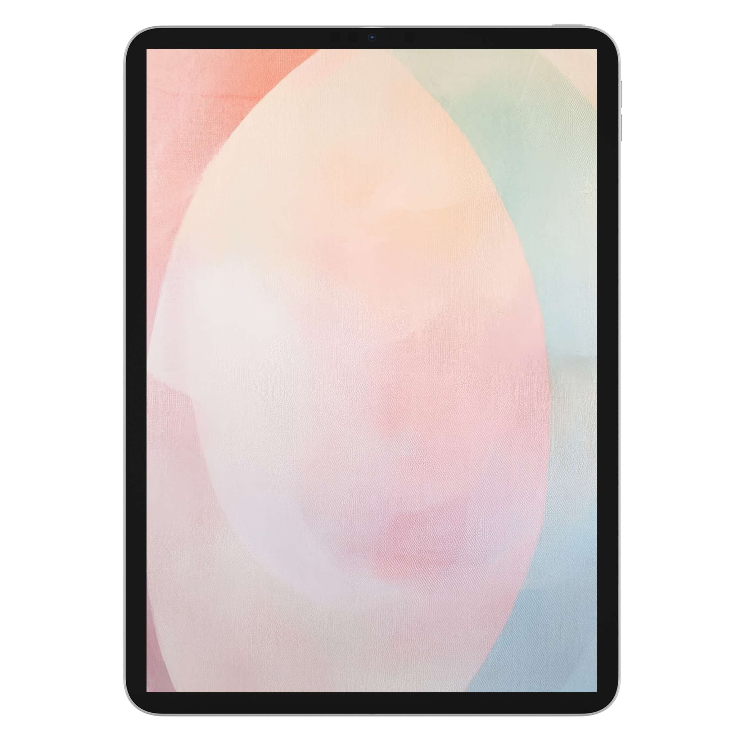 Elegant boho iPad wallpaper featuring soft pastel textures in pink and blue, perfect for an aesthetically calm digital download tablet background