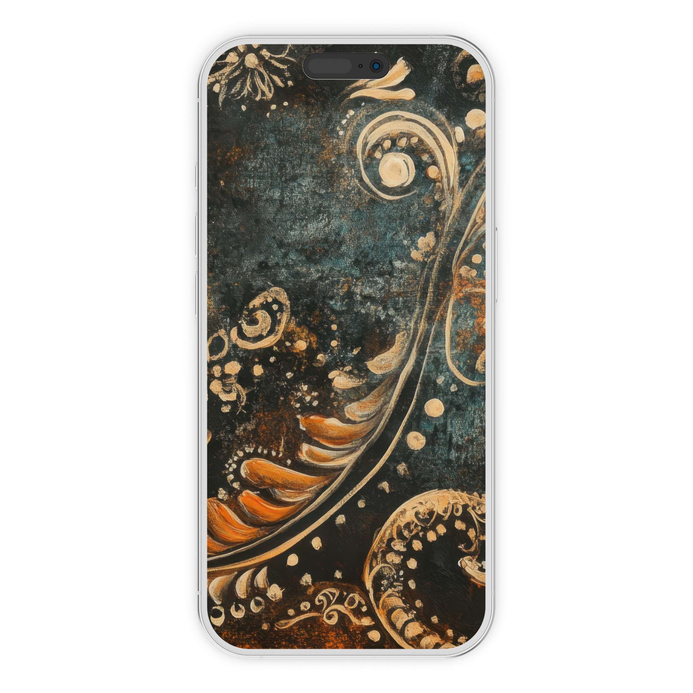 Elegant boho iPhone wallpaper featuring earthy swirls and textures, perfect phone background for a serene digital download experience