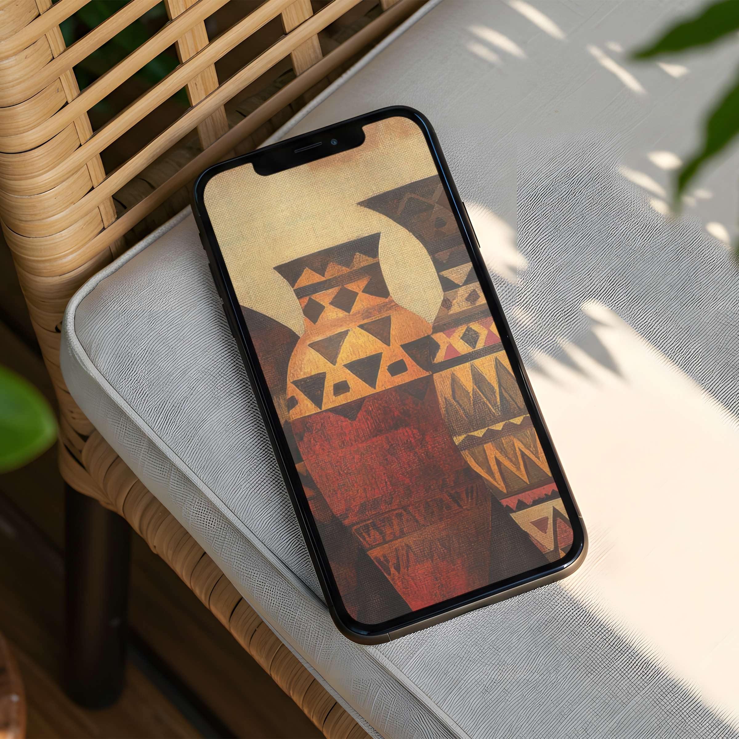 Elegant iPhone background featuring warm, earthy abstract patterns, perfect for mindfulness and calm, available for instant download on your phone