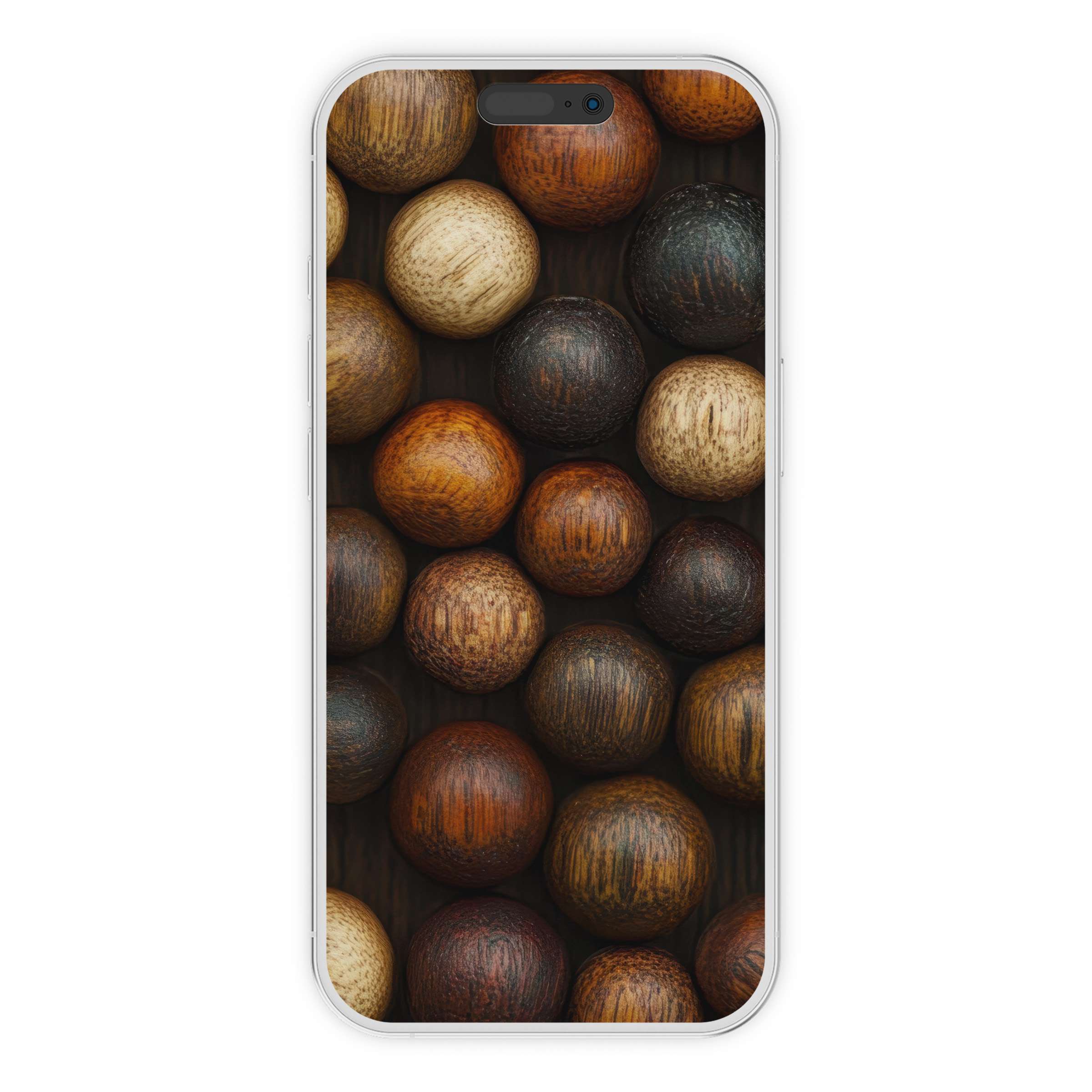 Calming boho iPhone wallpaper with earthy wooden textures adds elegance to any phone background, available as digital download