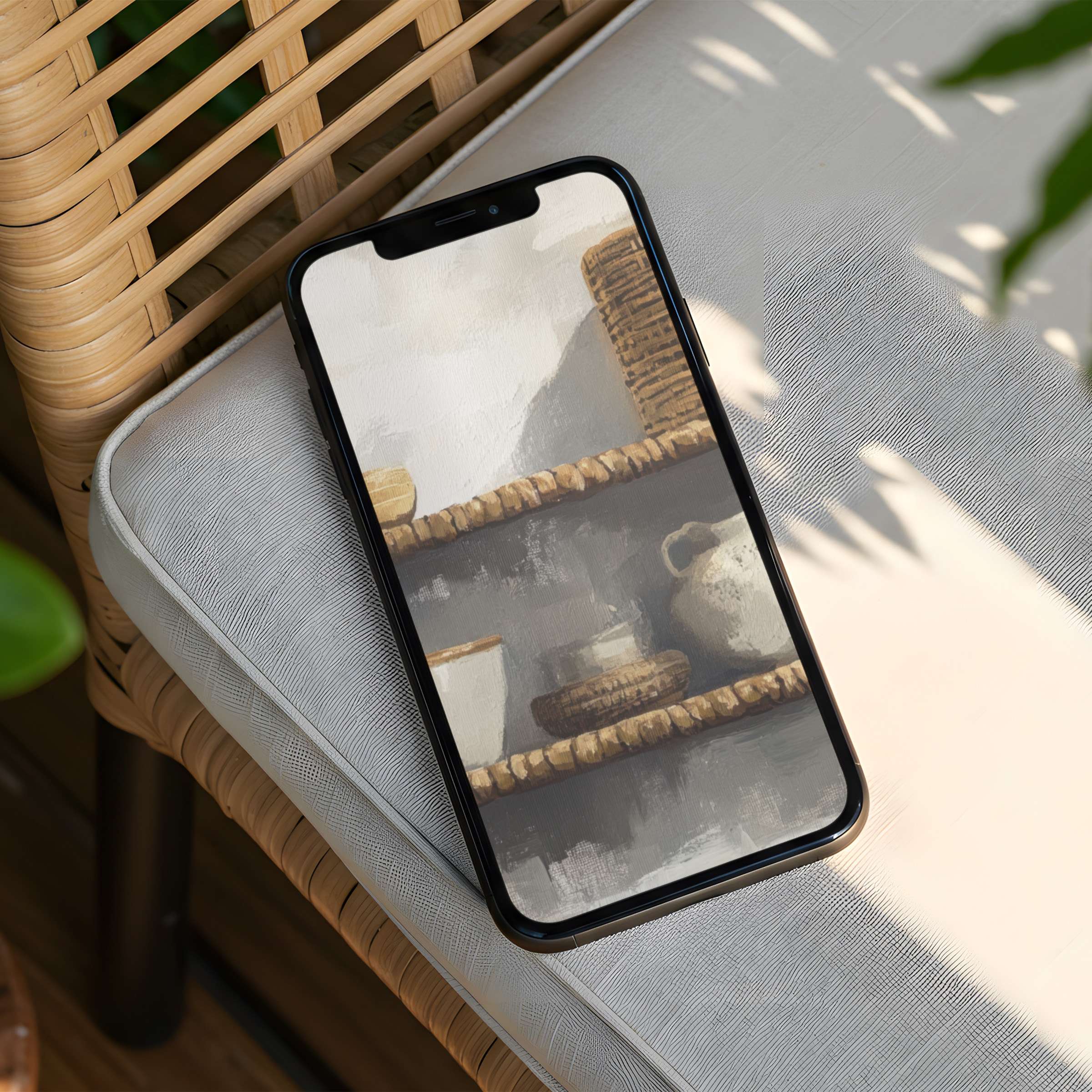 Elegant iPhone background featuring serene neutral tones and calm textures for mindfulness and inspiration instant download for any phone
