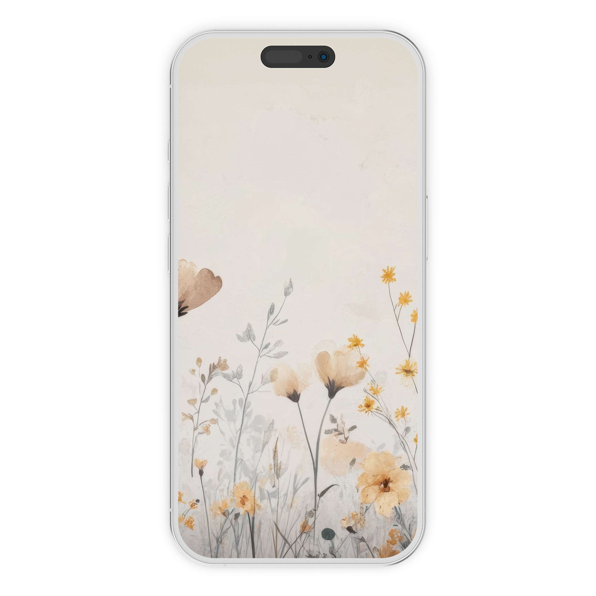 Elegant boho iPhone wallpaper featuring soft watercolors and delicate floral motifs digital download ideal phone background for tranquility