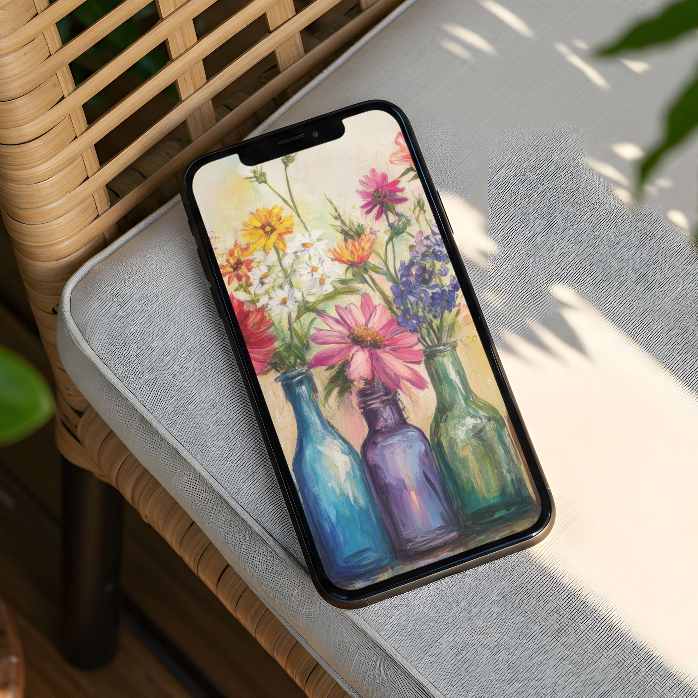 Vivid floral art in pastel hues creates an inspiring iPhone background for your phone's instant download adding elegance and calm