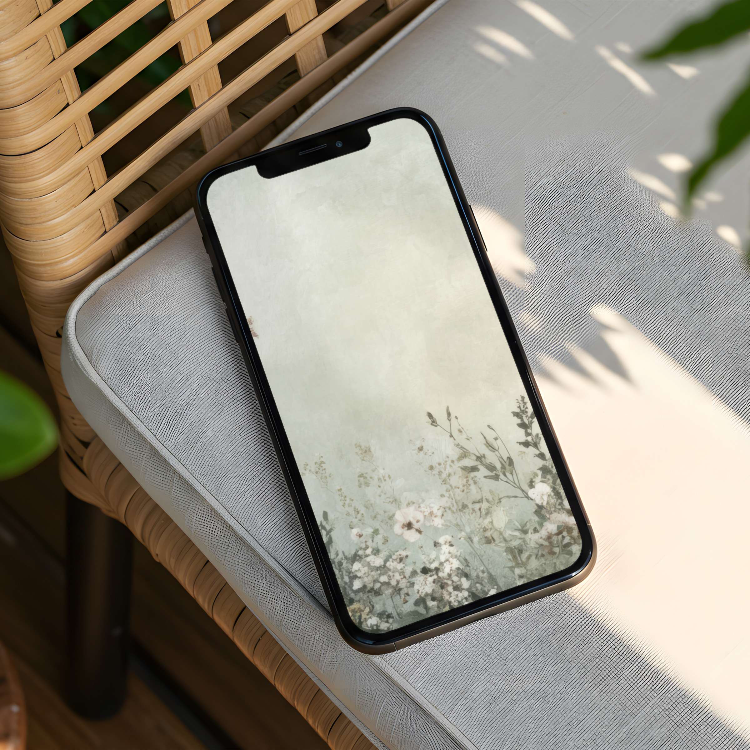 Elegant floral iPhone background with soft pastel tones offering instant download for your phone inspiring calm and mindfulness