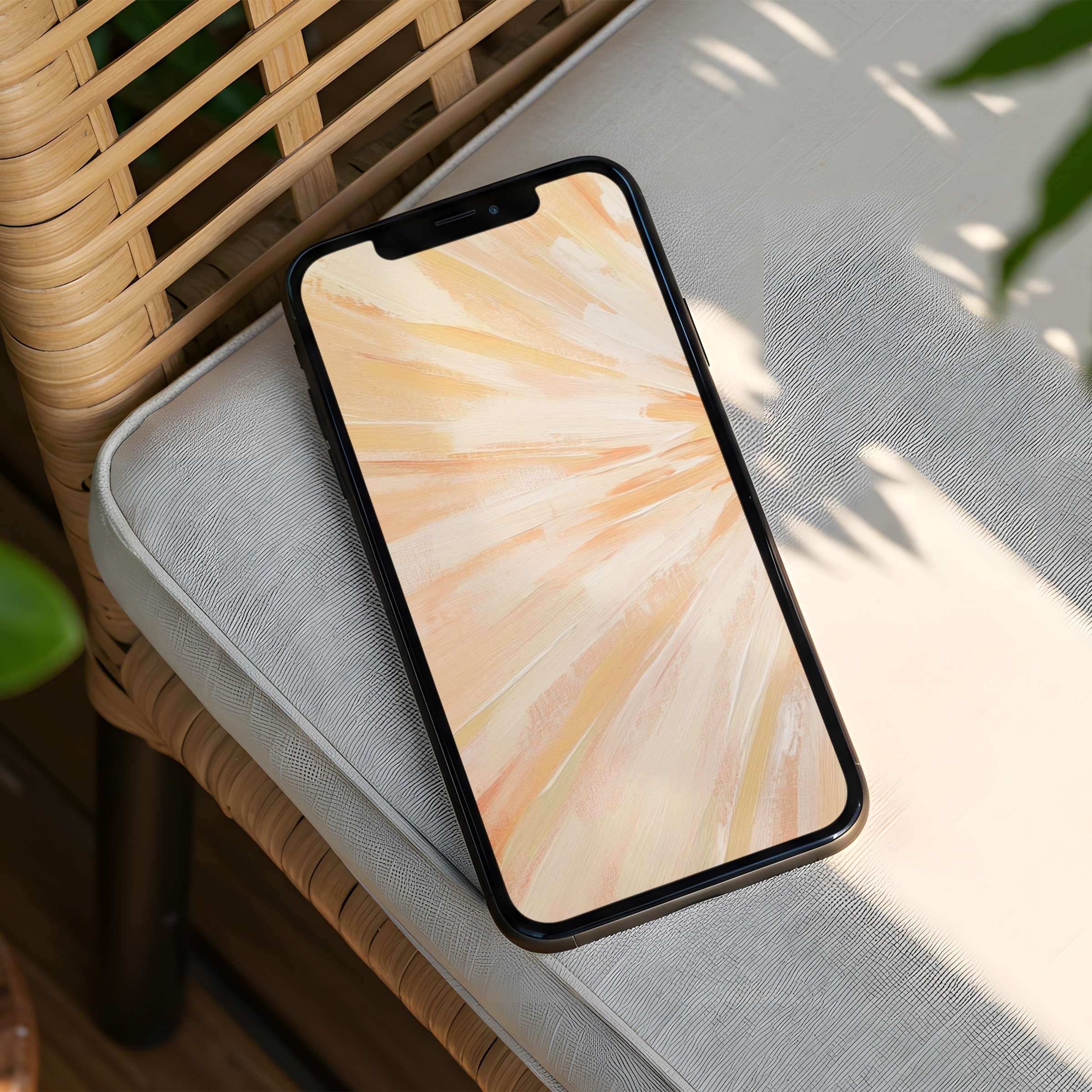 Elegant abstract peach and cream iPhone background for serene phone aesthetics instant download for mindful inspiration and calm