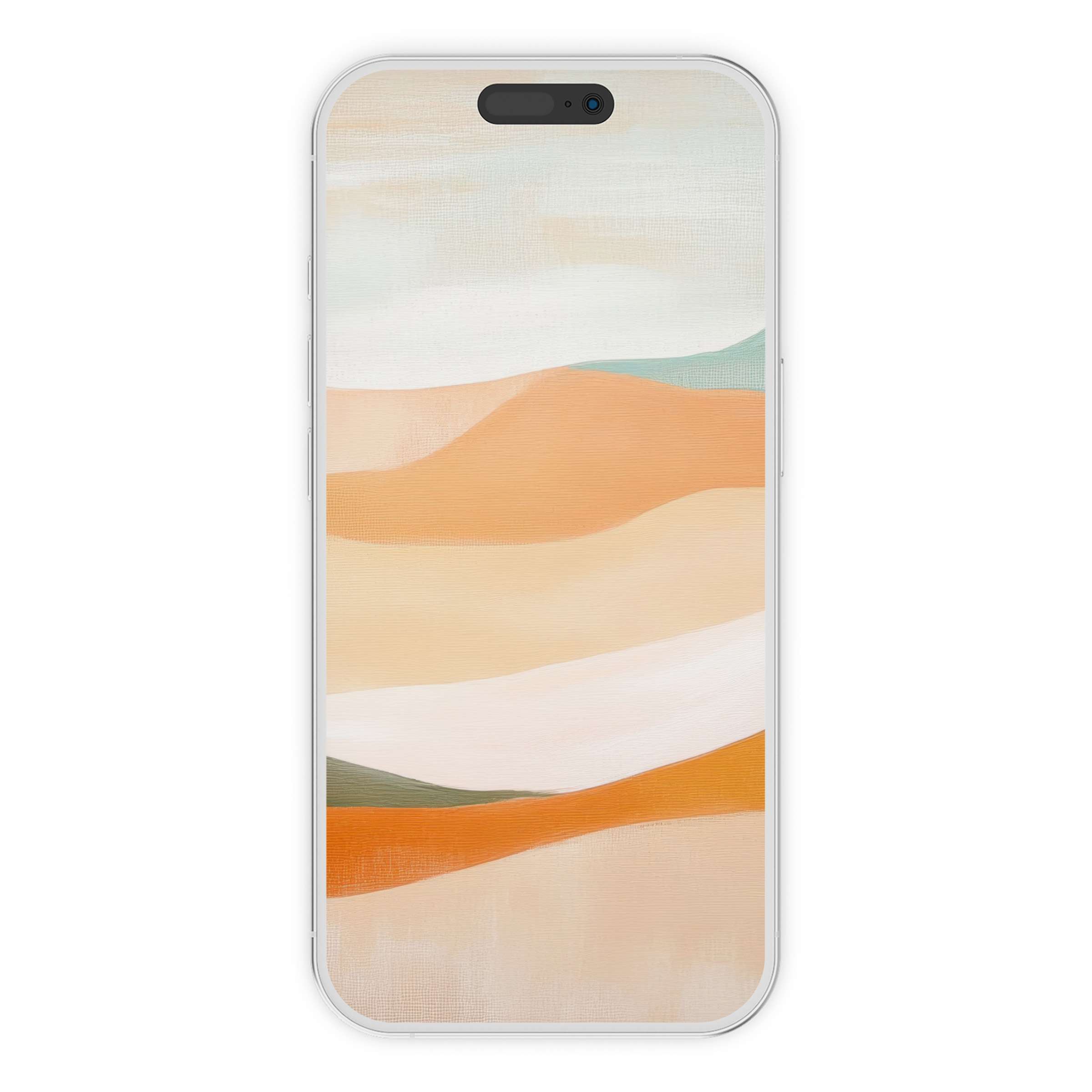 Elegant boho iPhone wallpaper with soothing earth tones and soft textures for a calming phone background digital download