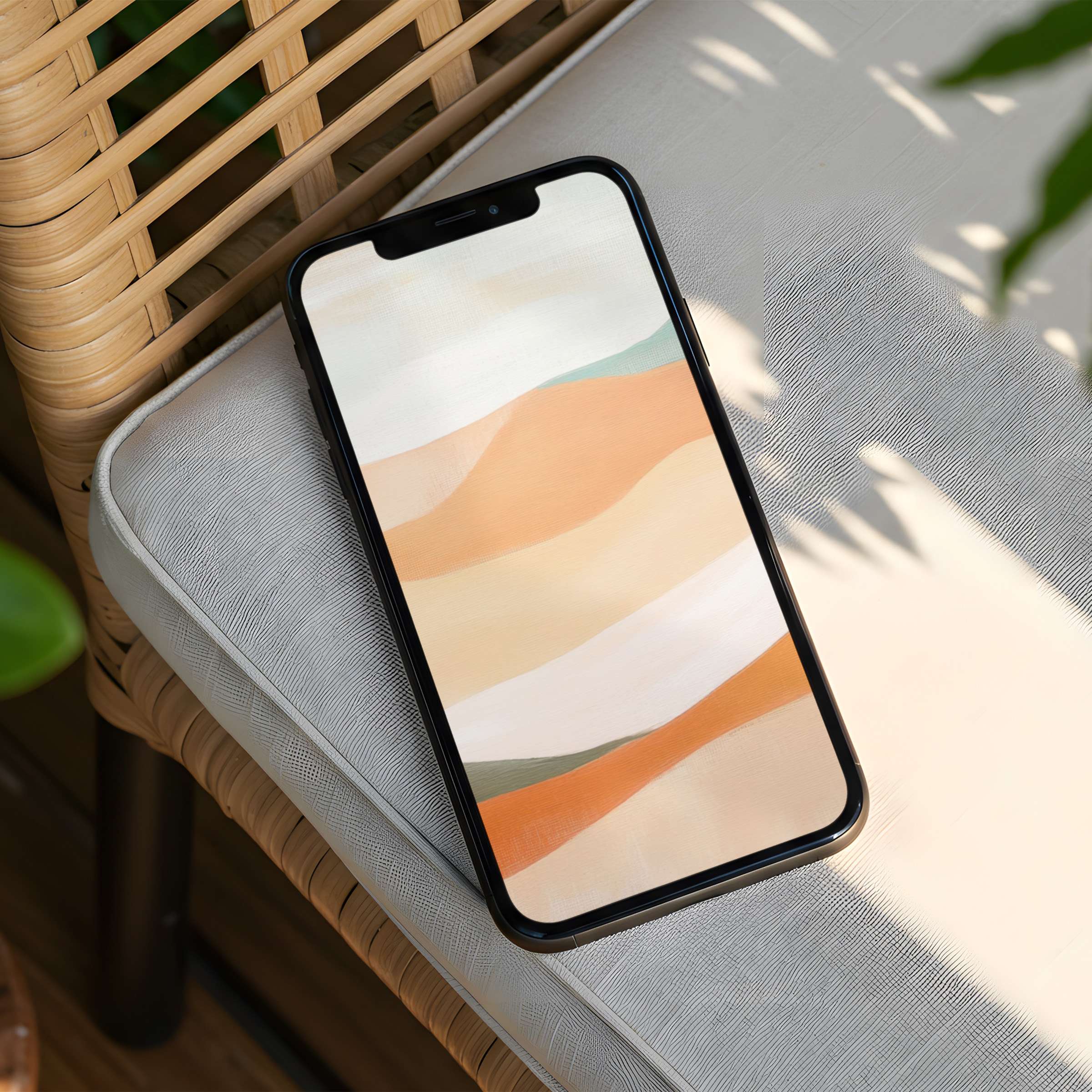Elegant iPhone background with soothing earth tones for instant download, fits any phone for calm inspiration and mindfulness