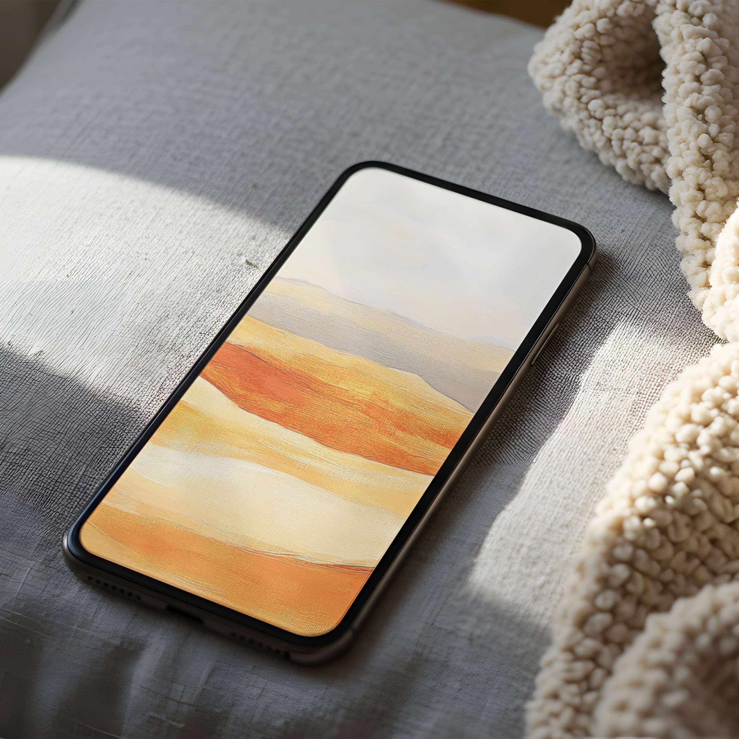 Elegant phone wallpaper with earthy tones and abstract landscape, perfect for iPhone and Android phones, easily downloadable for serenity