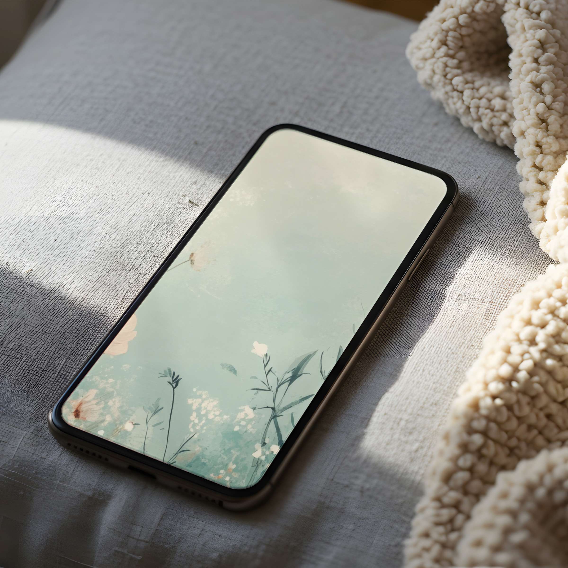 Elegant floral phone wallpaper in soft pastels brings tranquility to your screen, perfectly curated for iPhone and android phones, digital download