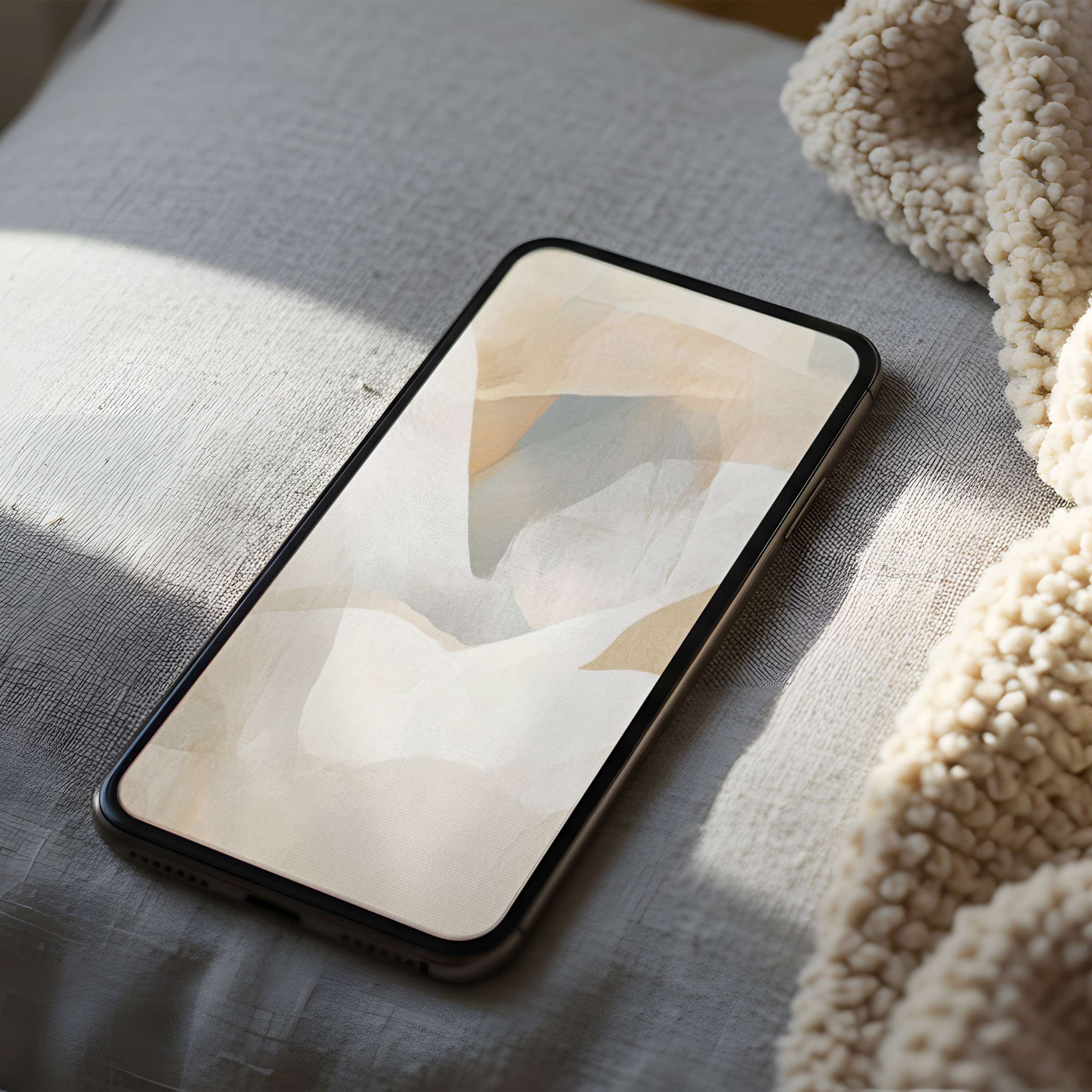Graceful abstract art phone wallpaper in soothing earth tones adds calm to any space suitable for iPhone and android high resolution download