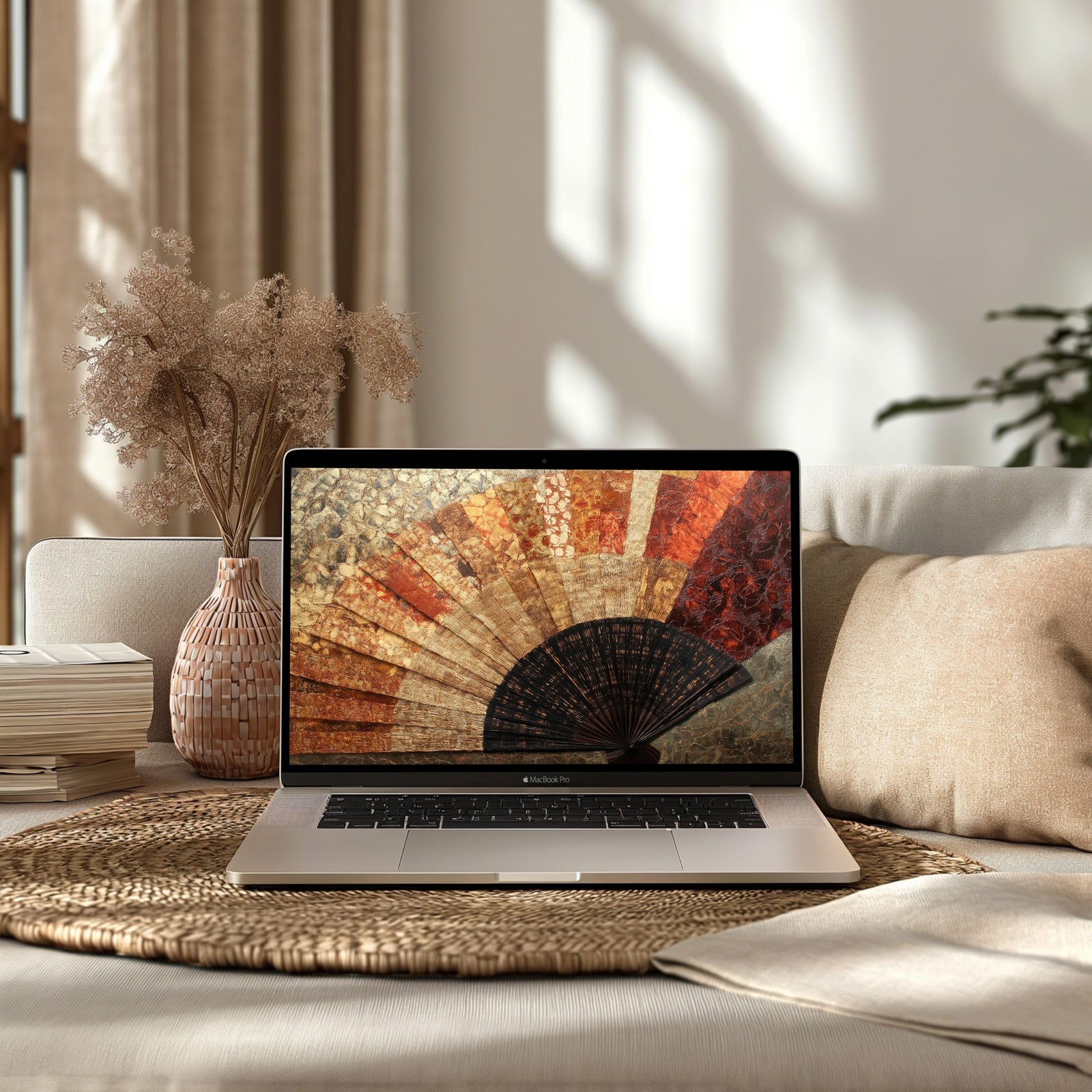 Boho Background for Mac in Modern Living Room