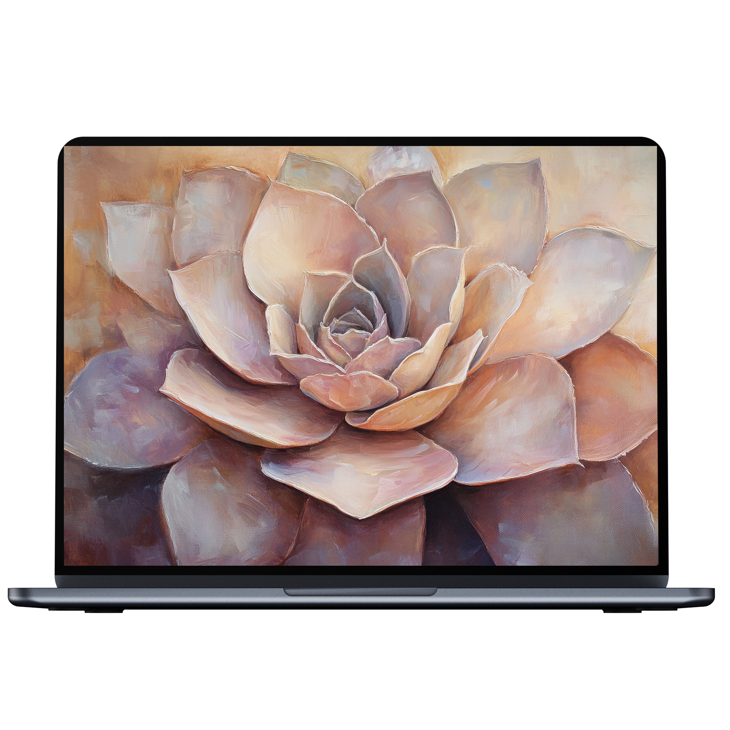 Elegant botanical desktop wallpaper with a soft pastel succulent digital download perfect for inspiring calm on PC, Laptop, or Mac