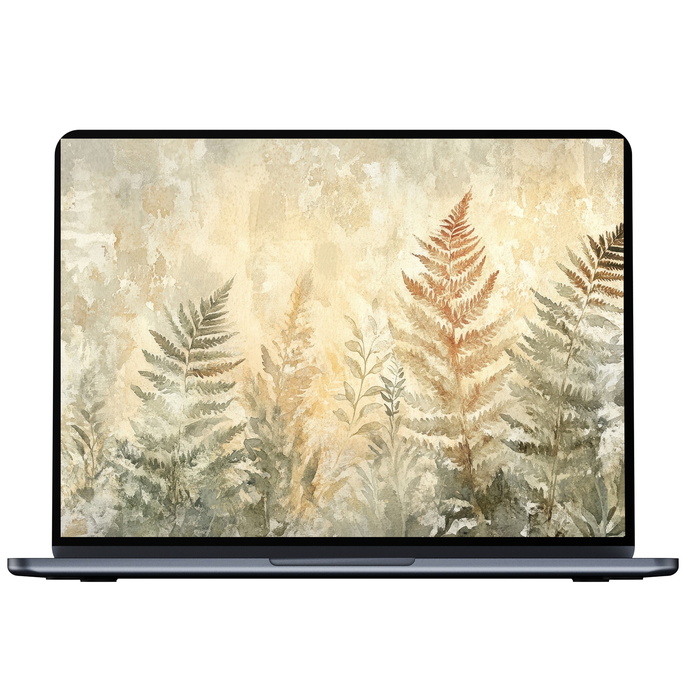 Elegant botanical desktop wallpaper with earthy tones on PC and laptop screens inspires calm and mindfulness with digital download