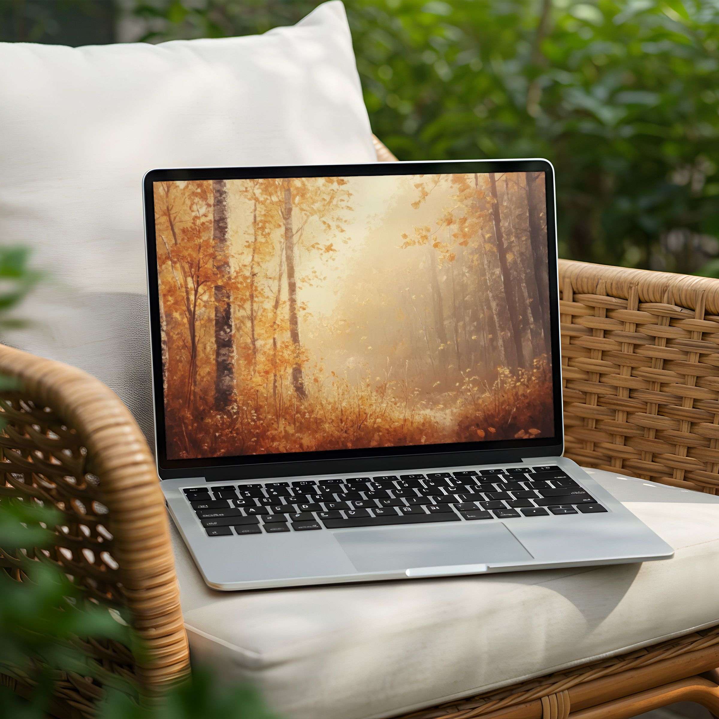 Elegant autumn forest desktop background for PC and Laptop Instant download brings calm and mindfulness to your digital space