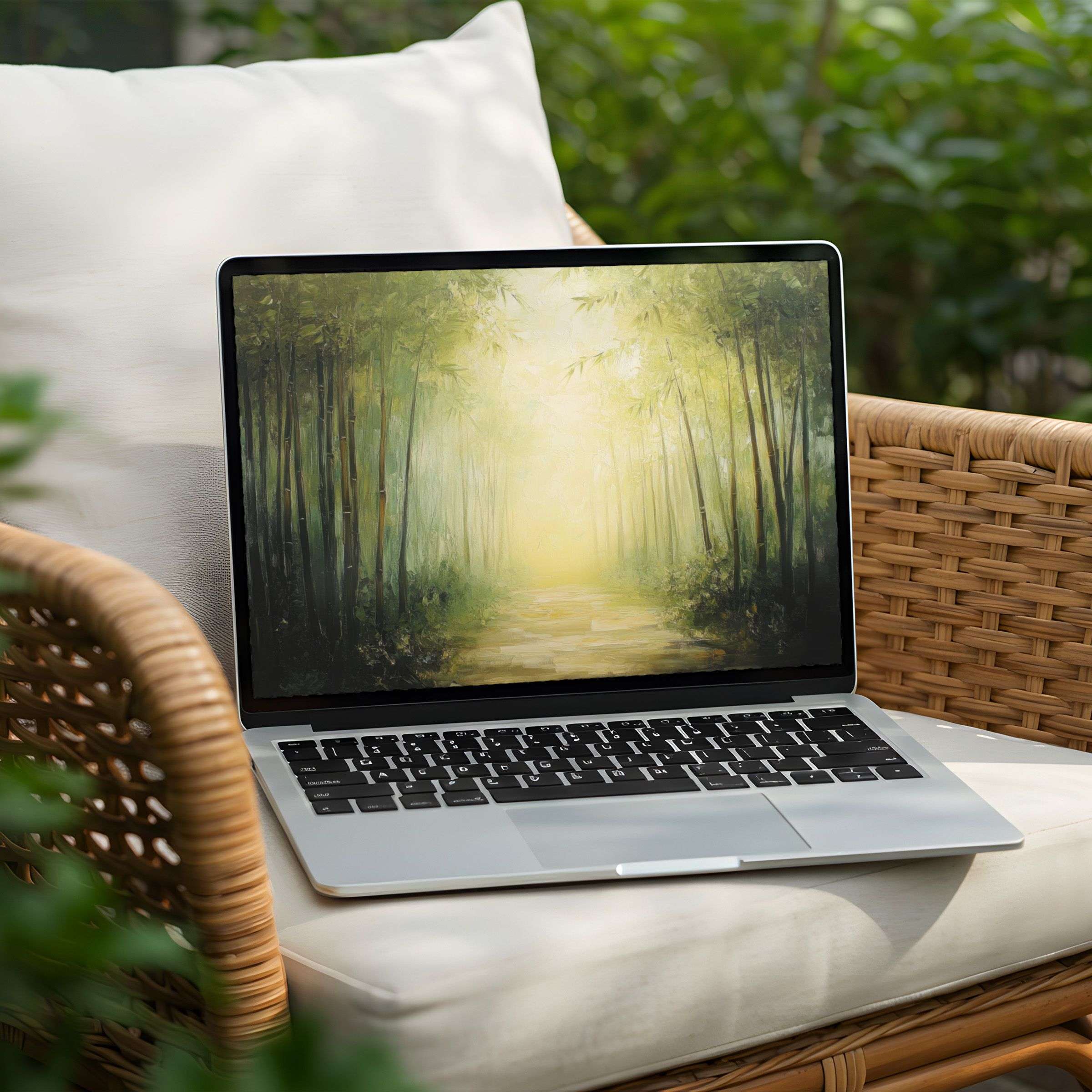 Tranquil forest desktop background for instant download on your PC or Laptop, inspiring calm elegance in a digital haven