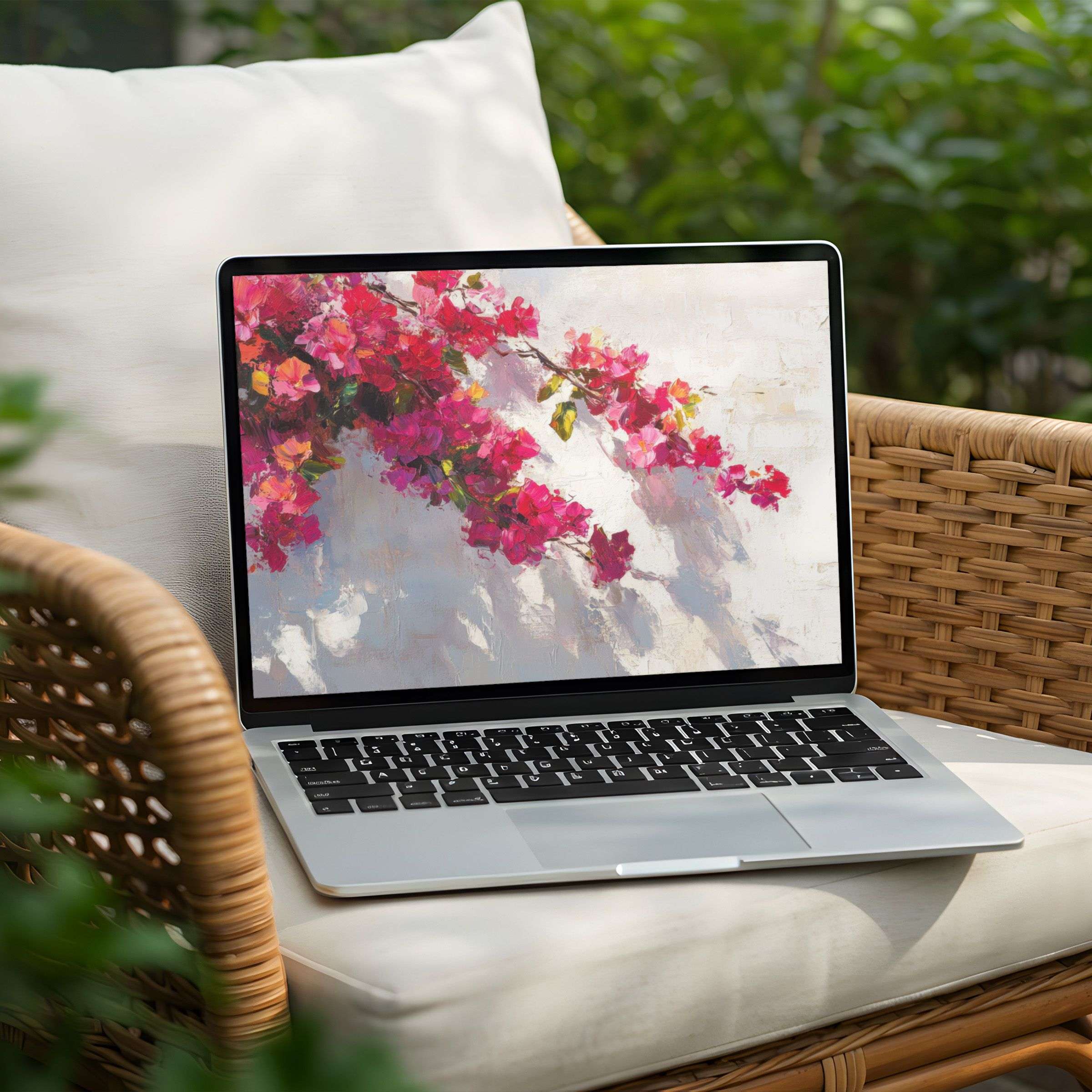 Elegant floral desktop background on PC and Laptop for instant download inspires calm and mindfulness with vibrant textures