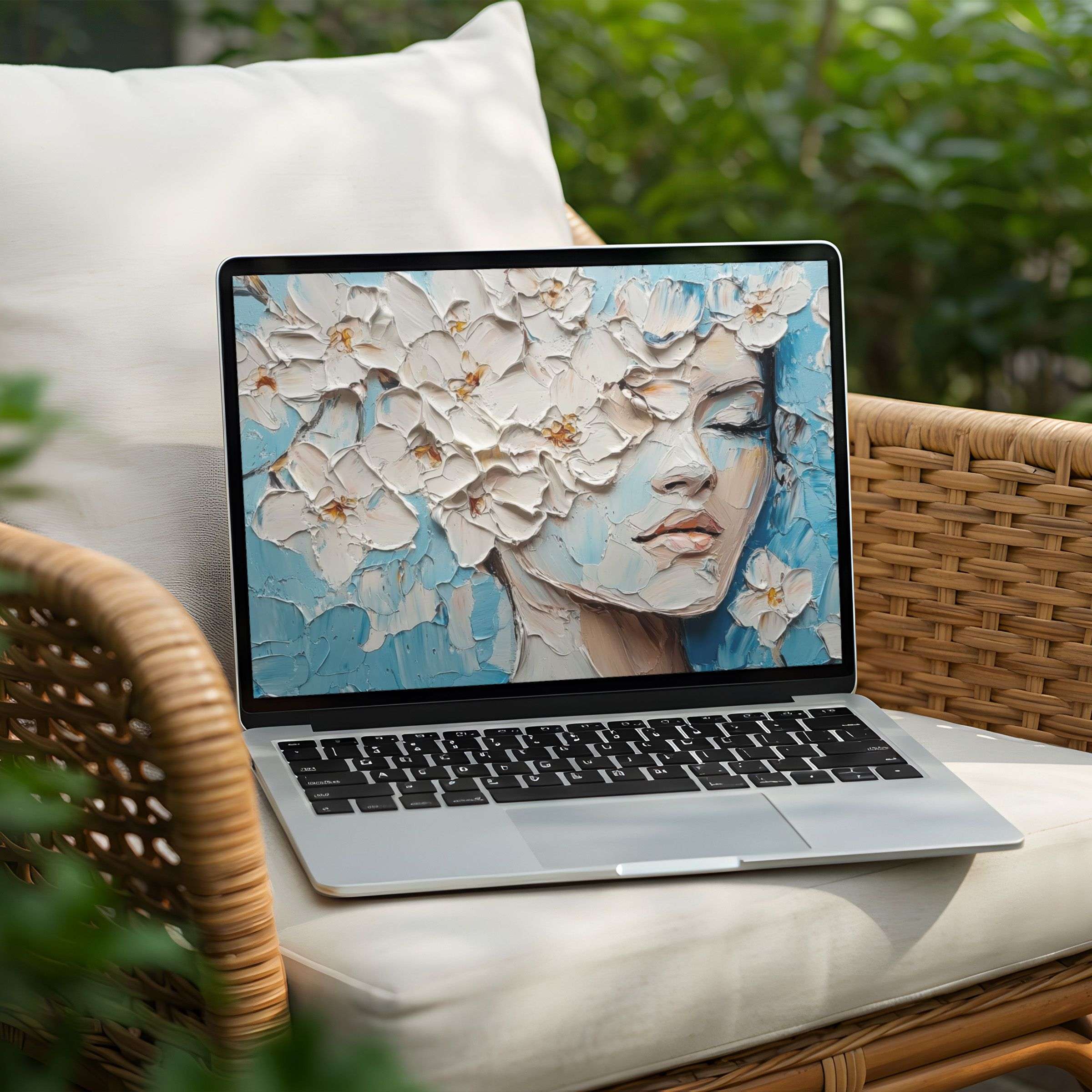 Elegant desktop background for PC or Laptop offers instant download, evoking calm and inspiration with soothing floral art