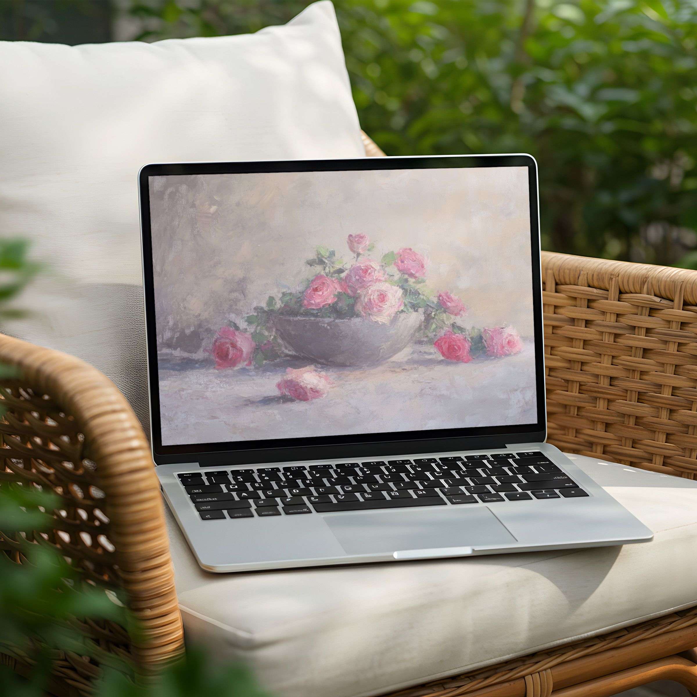 Elegant floral desktop background for PC and Laptop offers instant download for a serene, mindful design experience