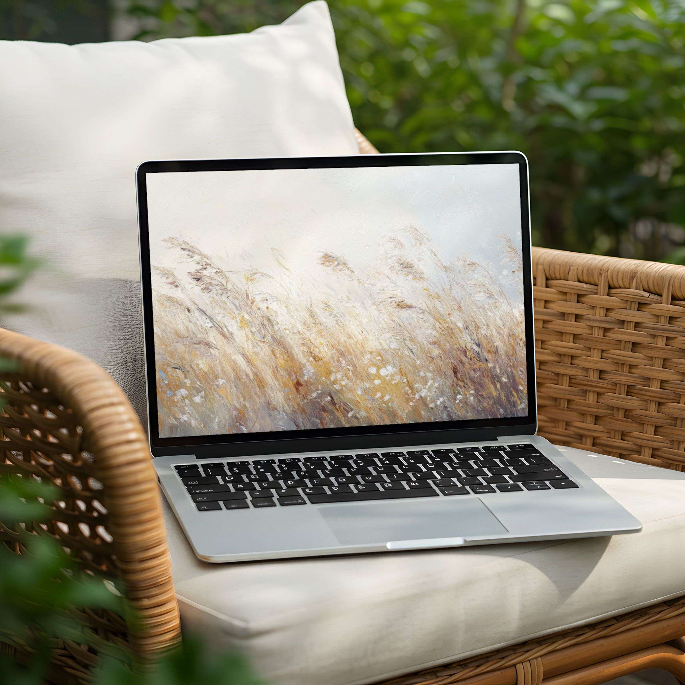 Elegant desktop background of serene wheat fields for instant download on your PC or Laptop inspiring calm and mindfulness