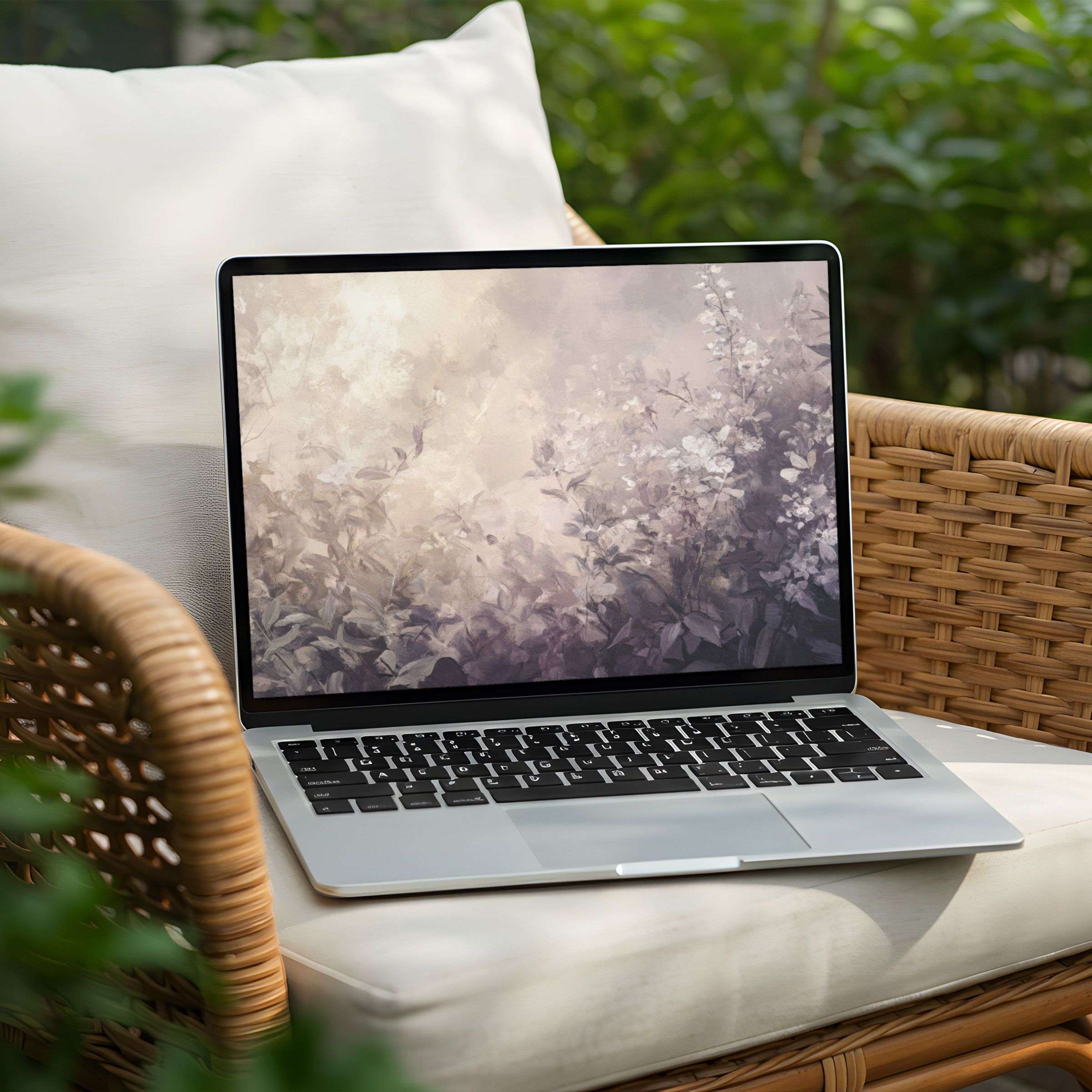 Elegant floral desktop background for PC and Laptop instant download Soft hues inspire calm and mindfulness in your space