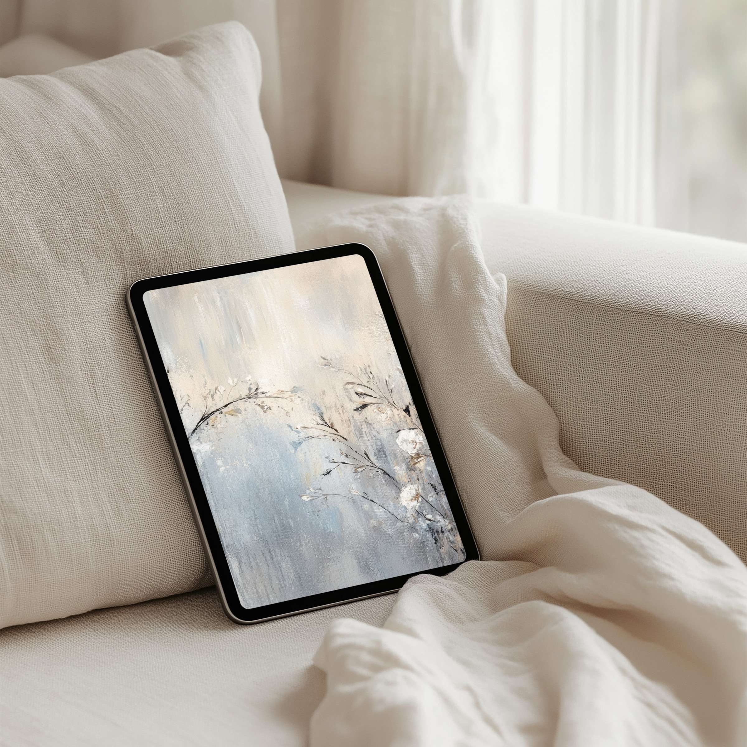 Elegant abstract floral art for your iPad background creates calm inspiration with instant download, ideal for any tablet embrace