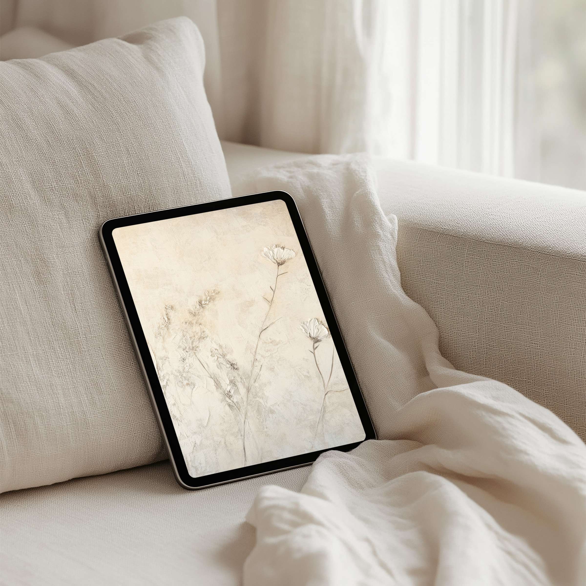Elegant floral iPad background for instant download on any tablet, bringing calm and inspiration to your digital space