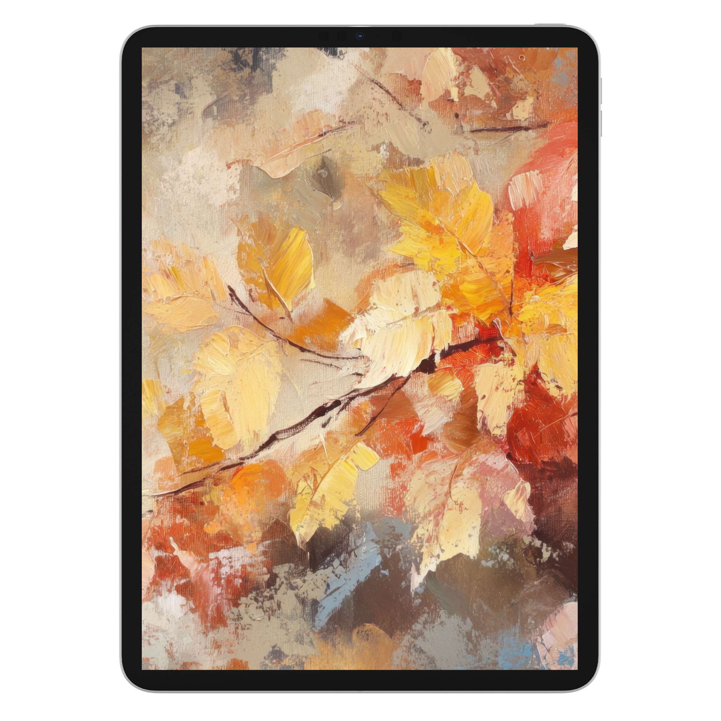 Warm autumn hues in this botanical iPad wallpaper create a serene digital download background, perfect for any tablet screen