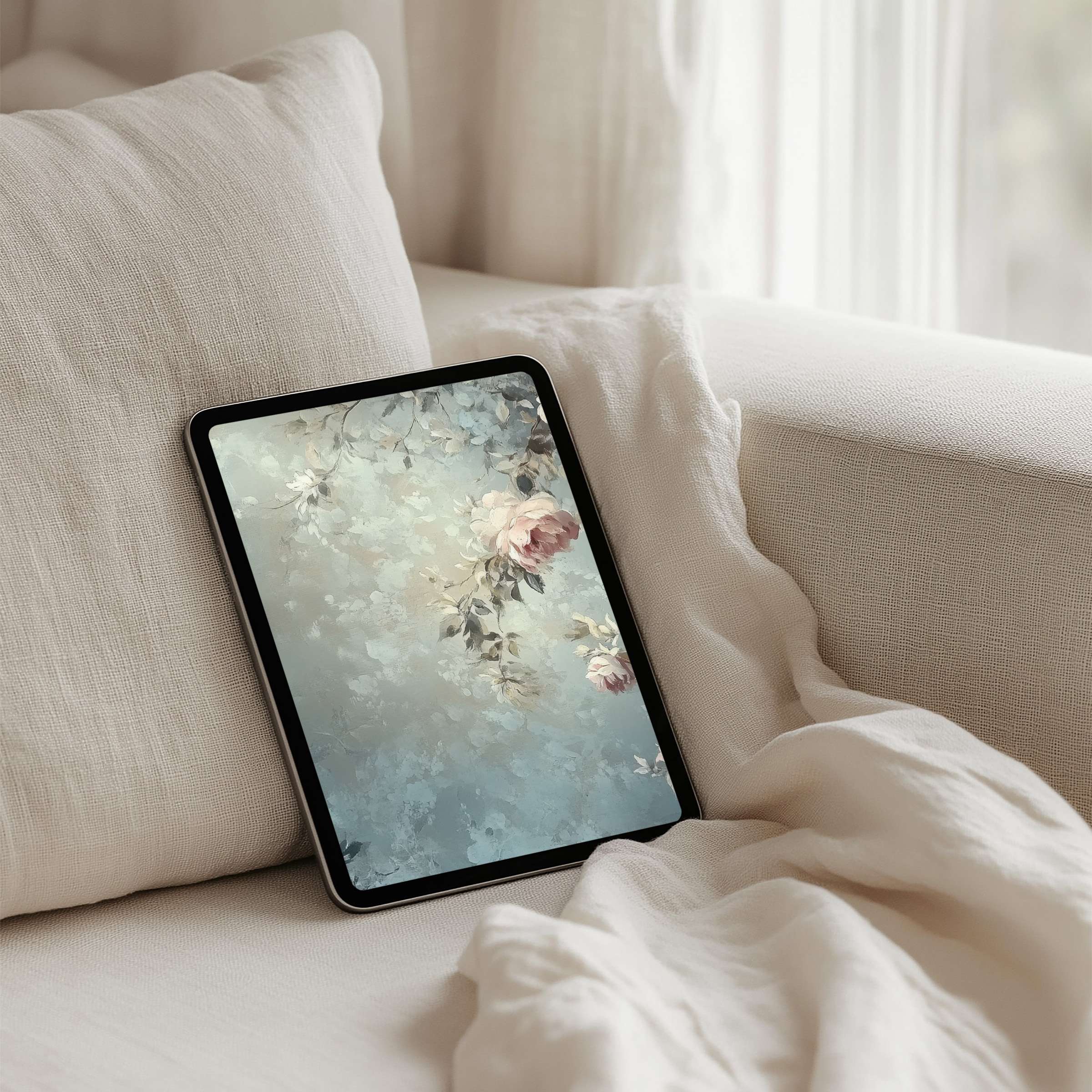 Elegant floral iPad background for instant download brings calm and inspiration to your tablet creating a mindful space