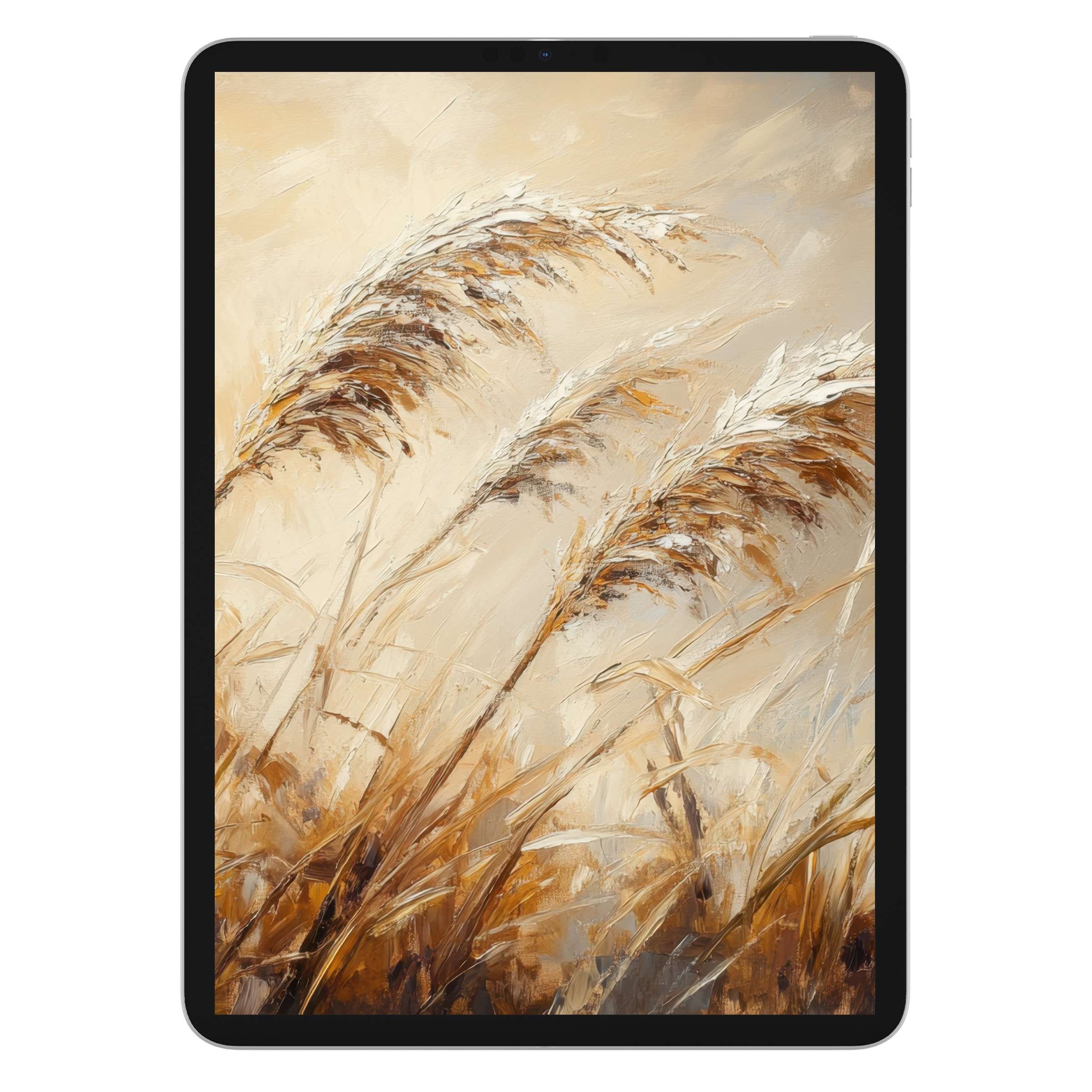 Elegant botanical iPad wallpaper digital download with warm earthy tones for serene tablet background, ideal for design-conscious users