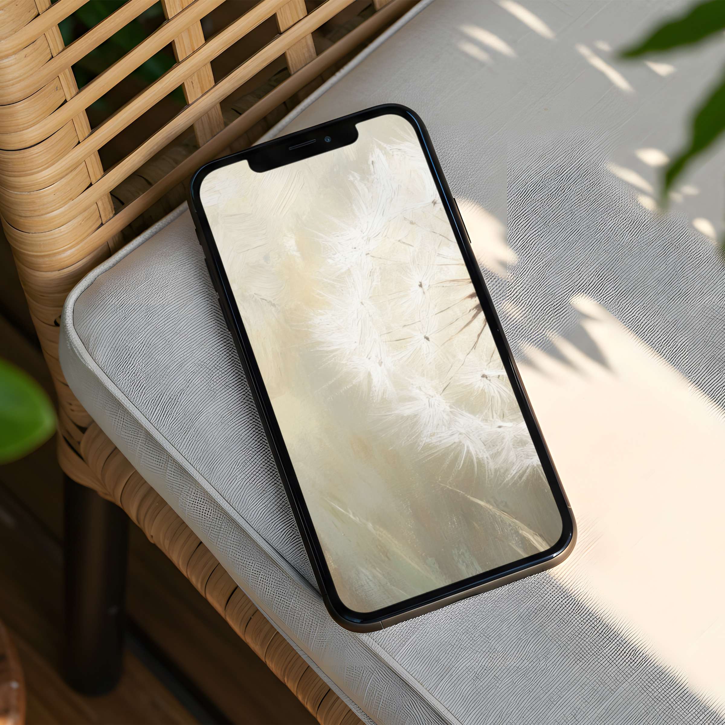 Elevate your phone with this soothing dandelion iPhone background instant download for mindful elegance on iPhone and Android
