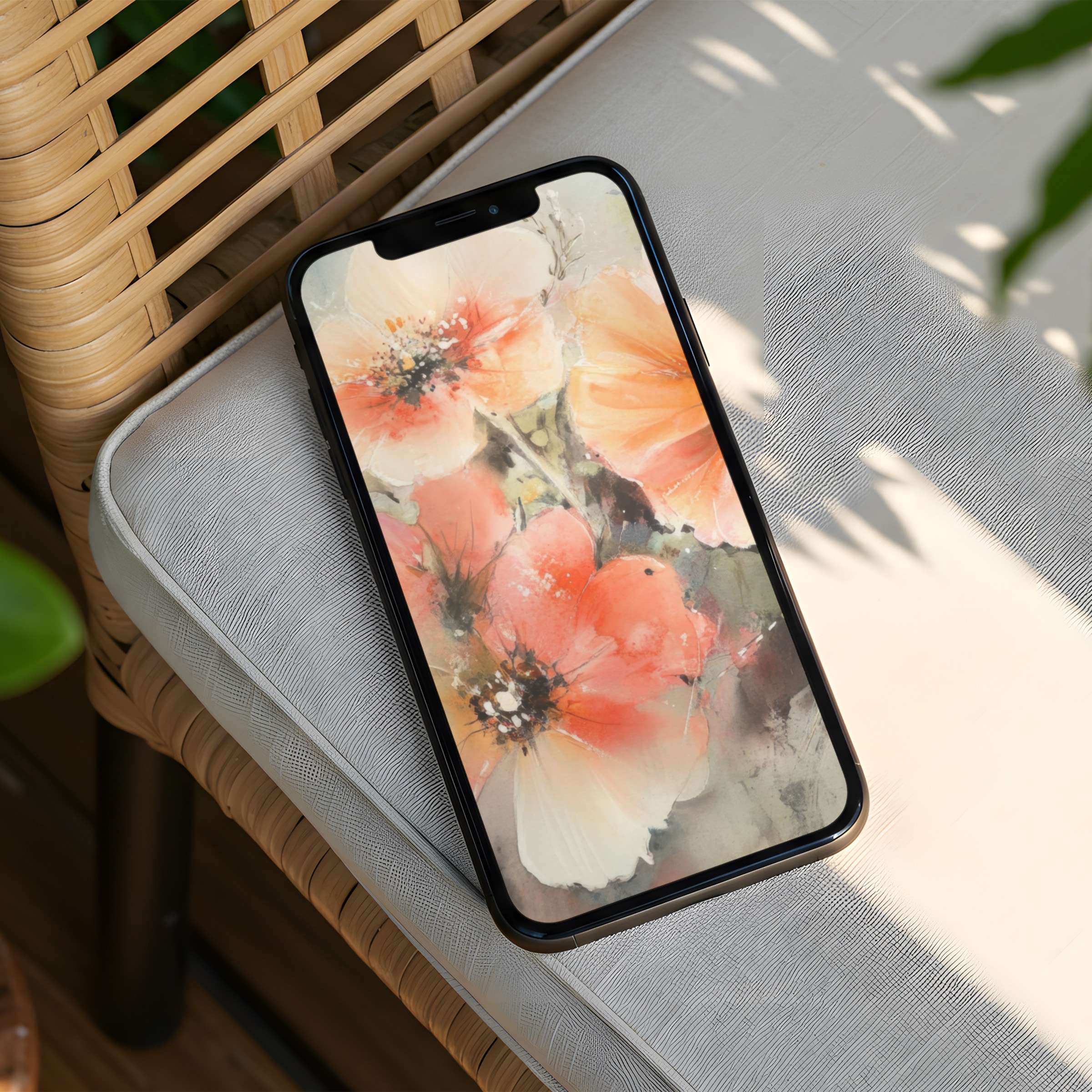 Elegant watercolor floral iPhone background for instant download inspires calm and mindfulness on your phone screen fits Android too