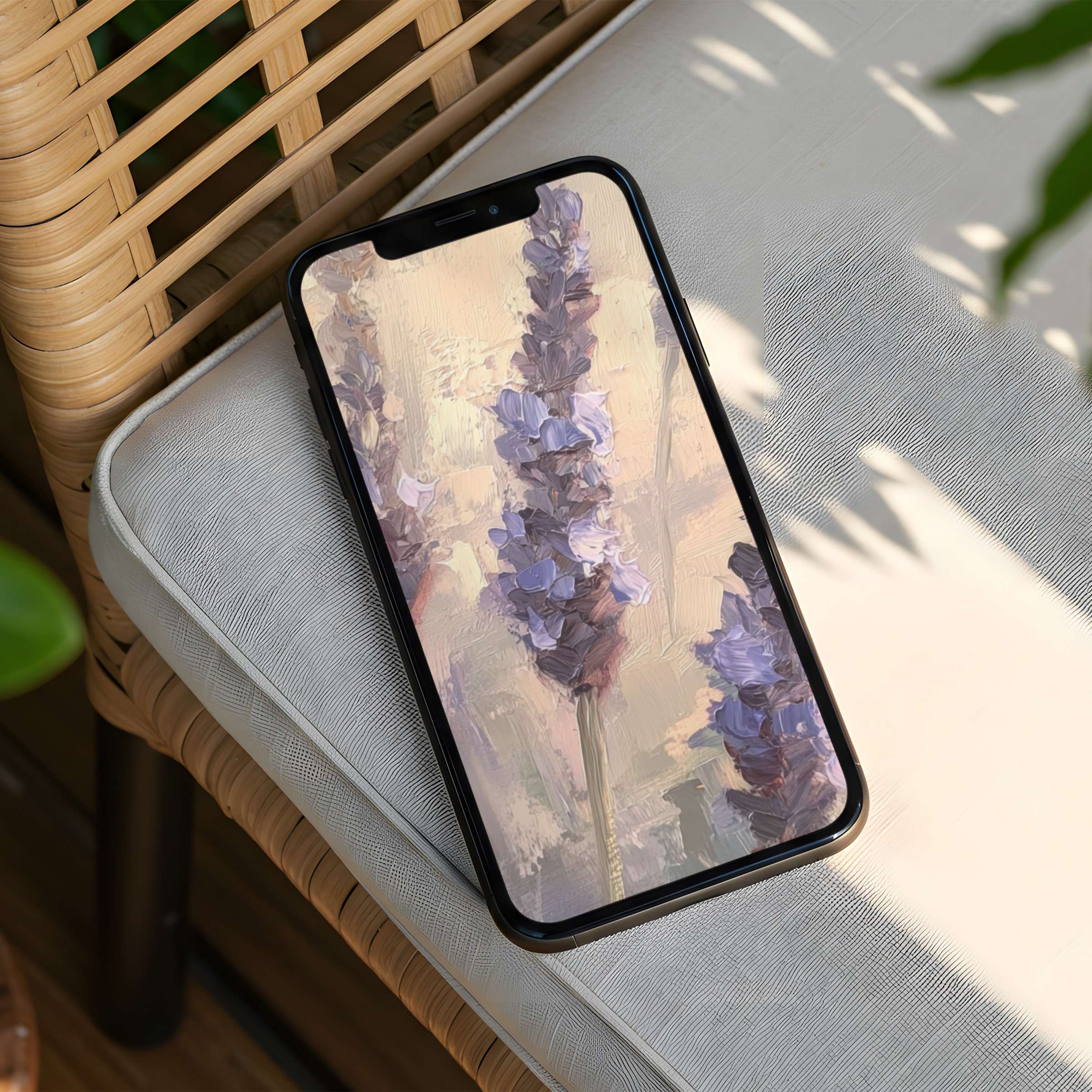 Elegant lavender-themed iPhone background offering instant download for calming inspiration on your phone fits both Android and iPhone