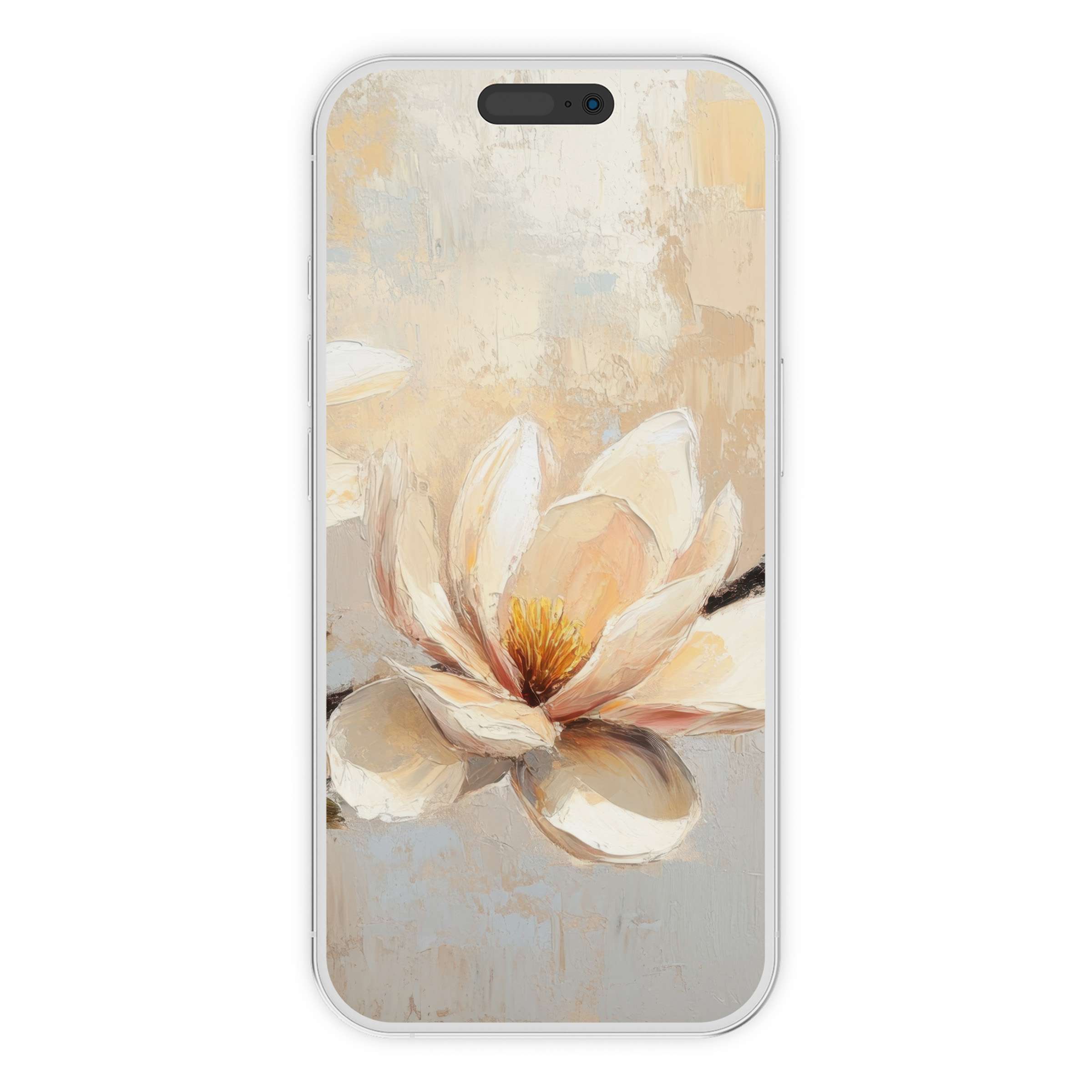 Elegant botanical iPhone wallpaper in soothing pastel tones offers a calming phone background ideal for digital download and versatile use