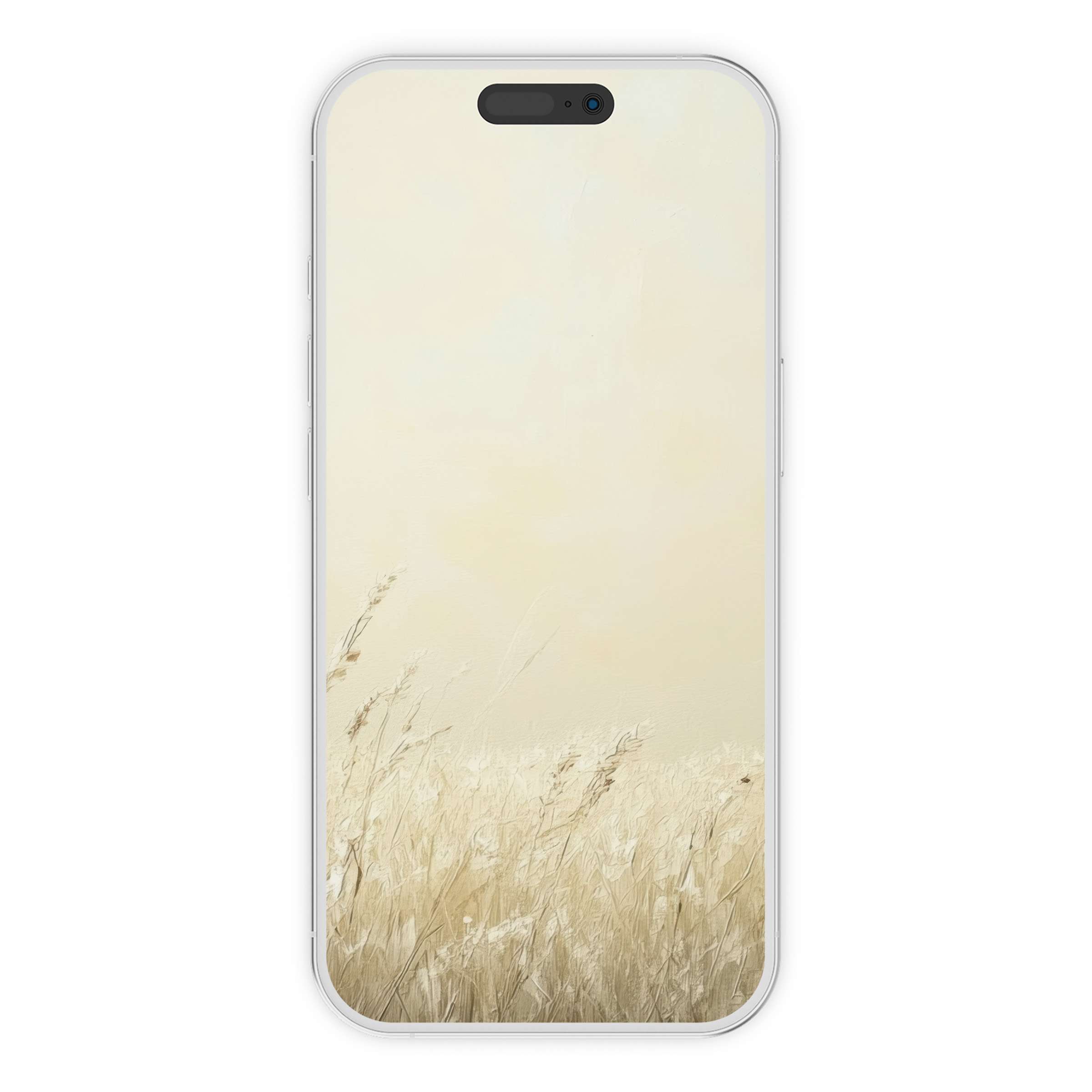 Elegant digital download featuring serene botanical iPhone wallpaper with soft beige tones brings calming background to your phone