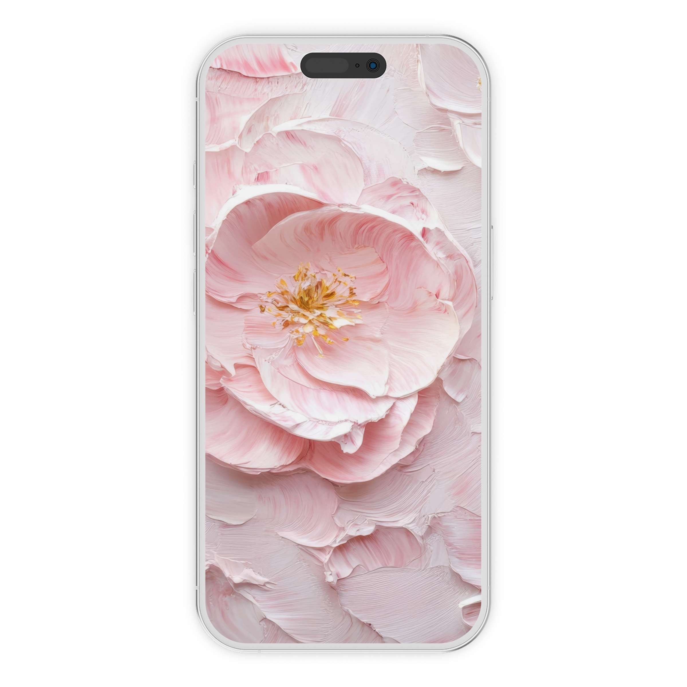 Elegant botanical iPhone wallpaper featuring soft pink petals, perfect phone background for a calming digital download on any device
