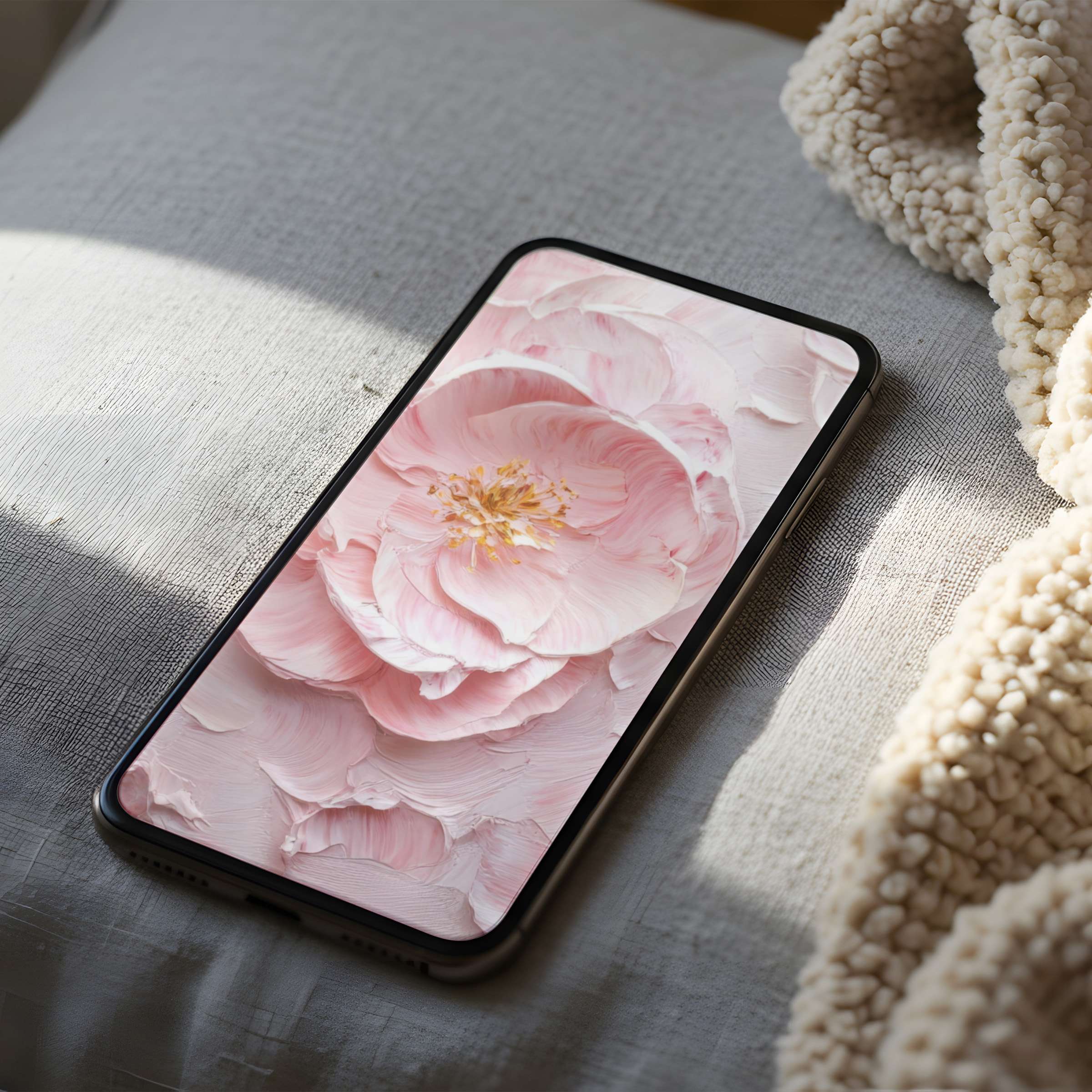 Elegant pink flower phone wallpaper in high resolution offers a serene, artistic touch to any iPhone or android screen, downloadable instantly