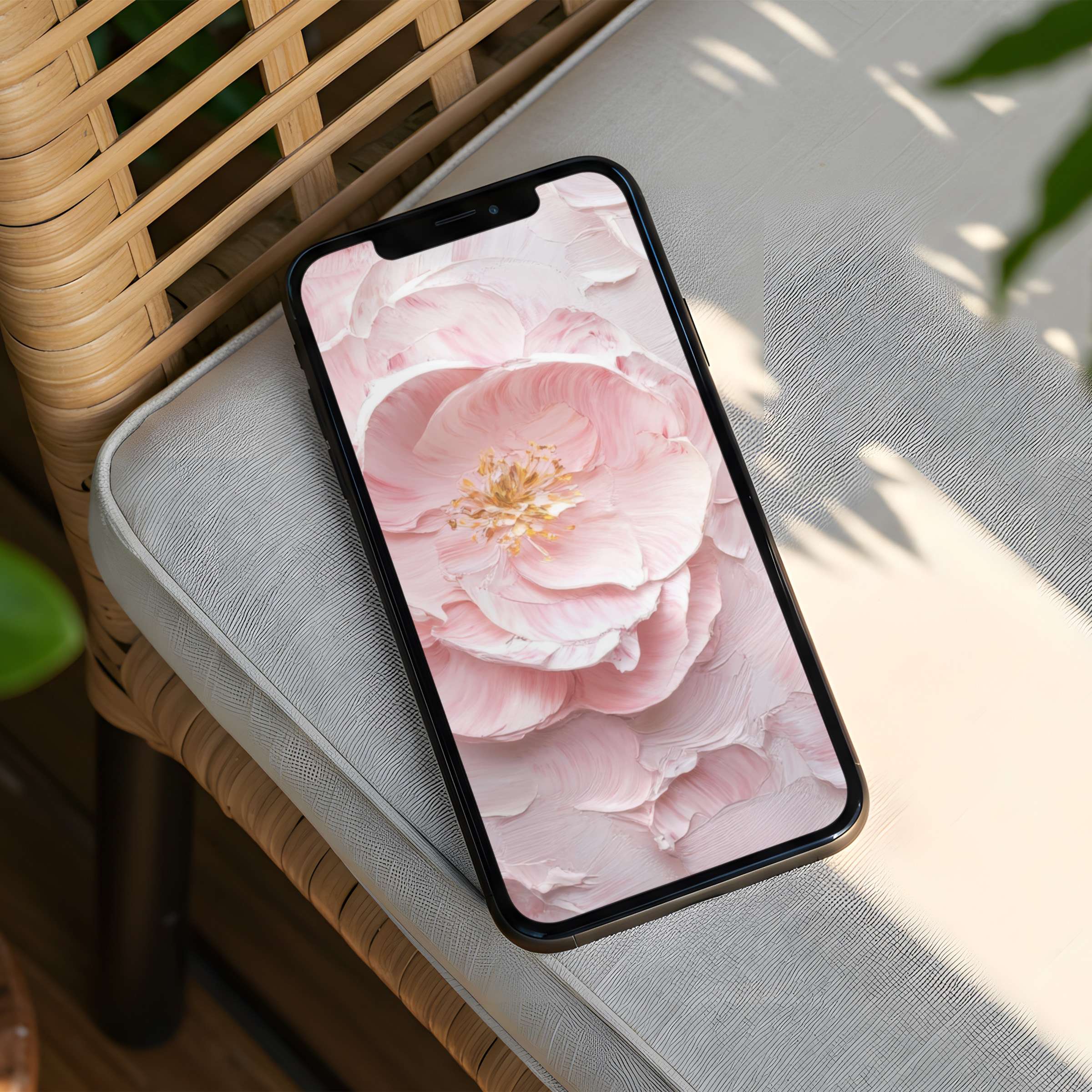 Elegant pink peony iPhone background for instant download enhances your phone's aesthetics with serene, calming floral elegance