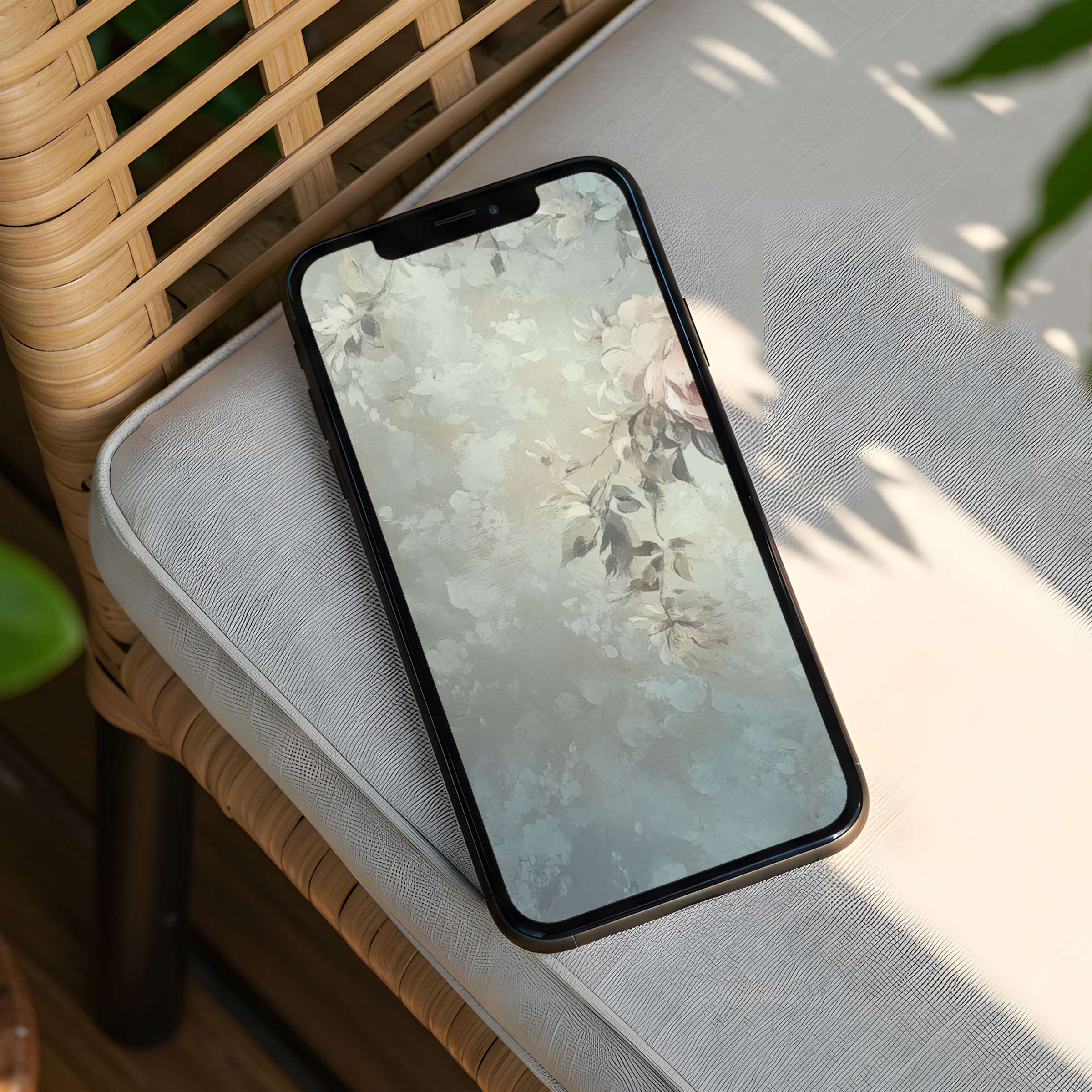 Elegant floral iPhone background offers instant download for iPhone and Android phones elevating calm and aesthetic mindfulness