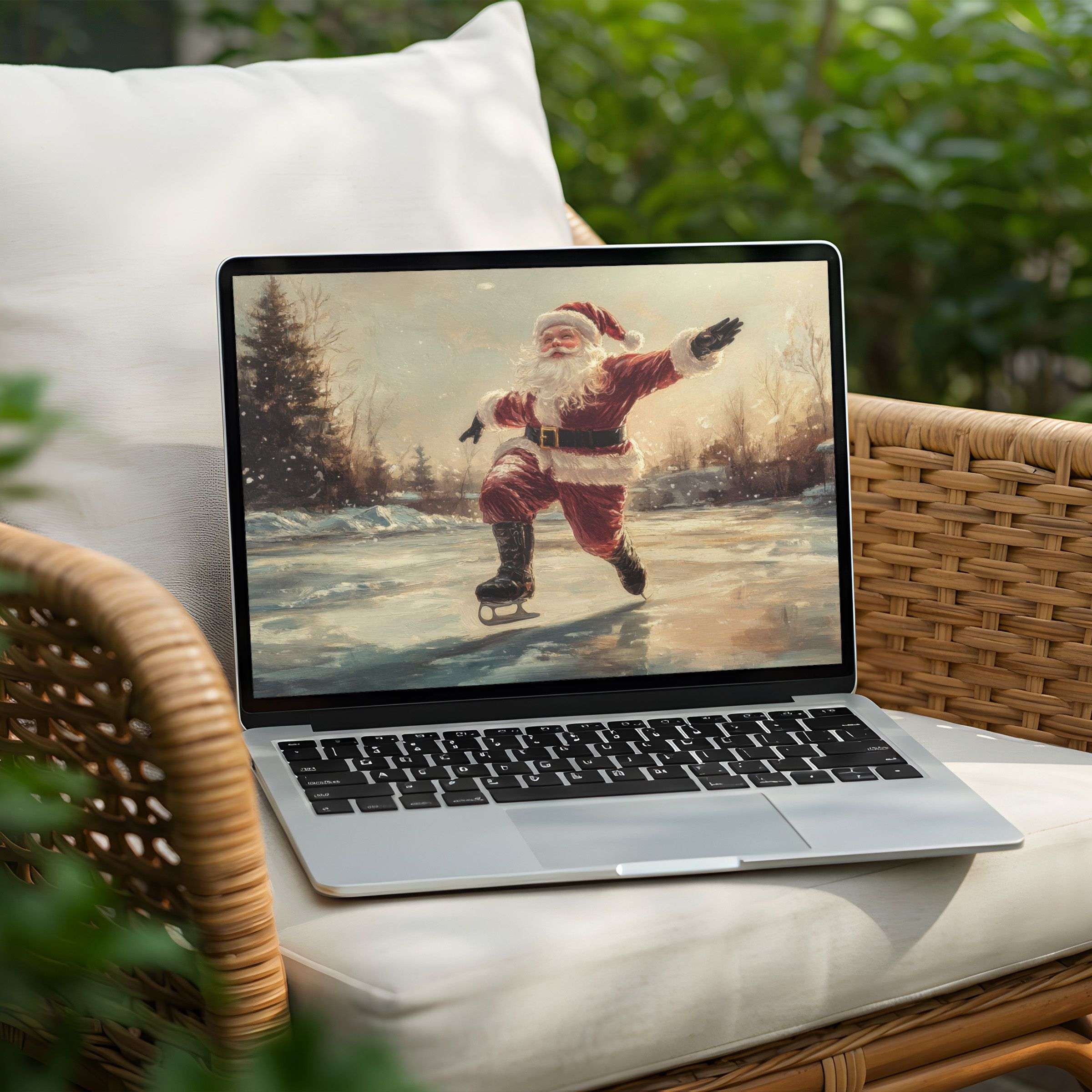 Inspire calm with this winter-themed Santa desktop background for PC and Laptop instant download art for mindfulness
